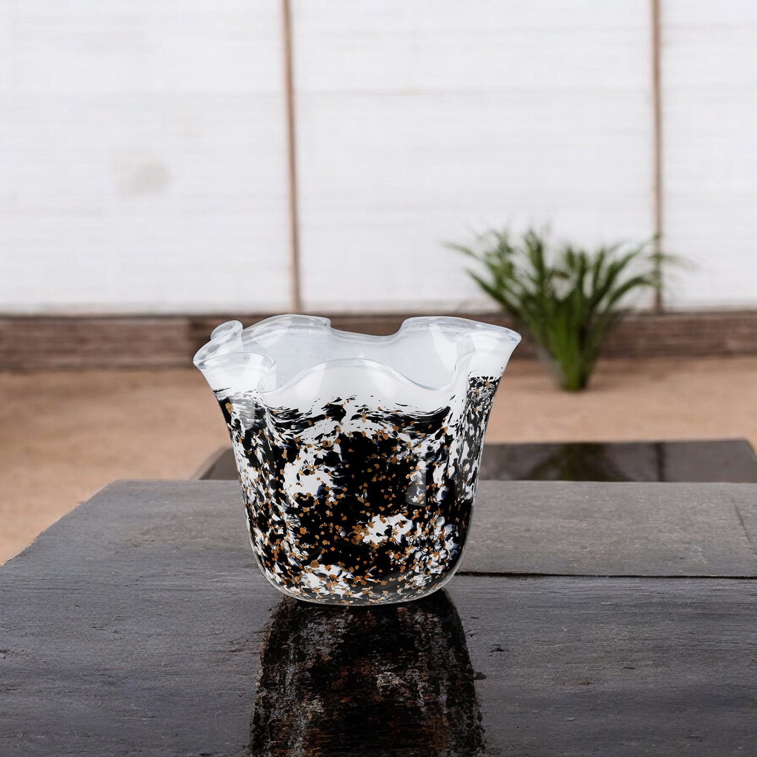 GILDE Tischvase »Vase Petunia, schwarz-weiß«, (1 St.) günstig online kaufen