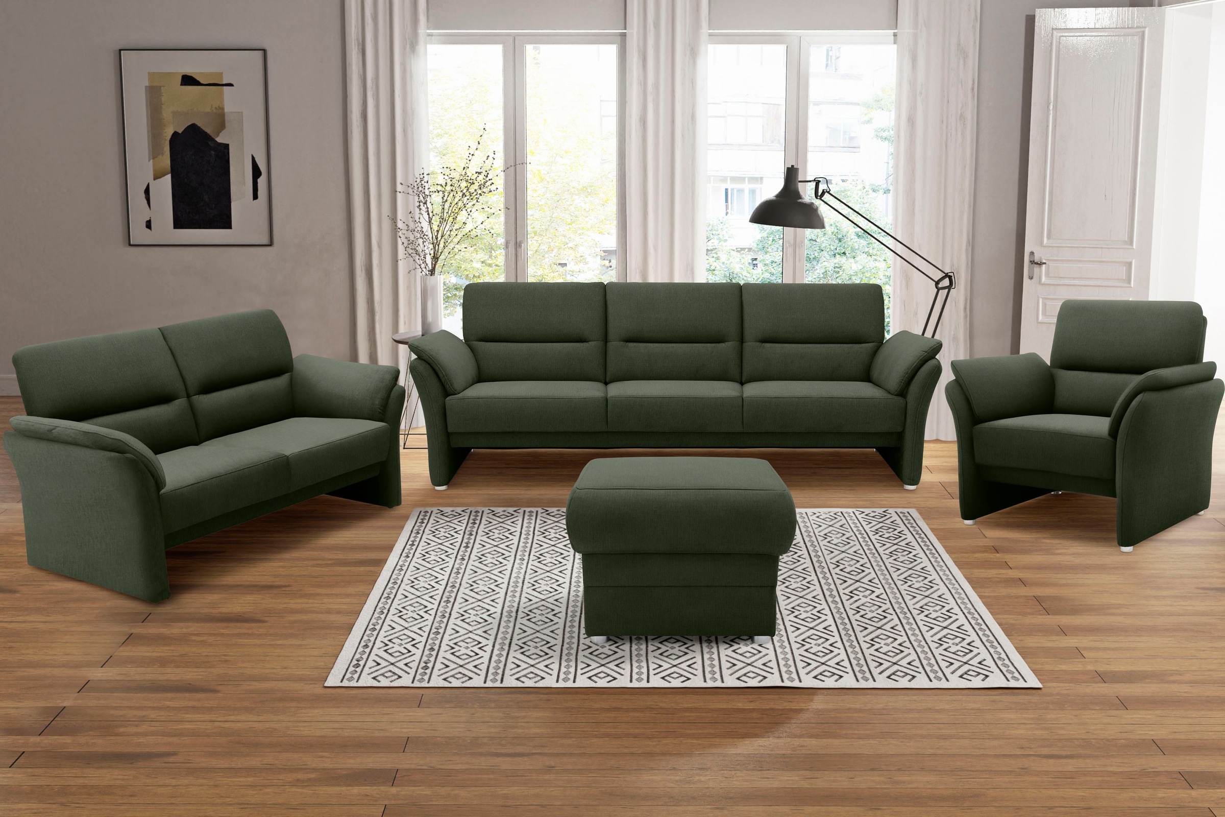 DOMO collection 2-Sitzer "Pina, schmale Armlehnen, mit Federkern, kompakt & günstig online kaufen