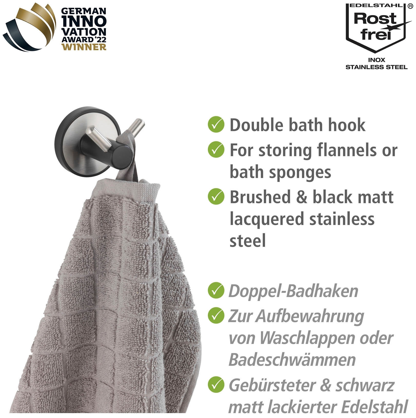 WENKO Doppelhaken »UV-Loc® Udine« ohne Bohren