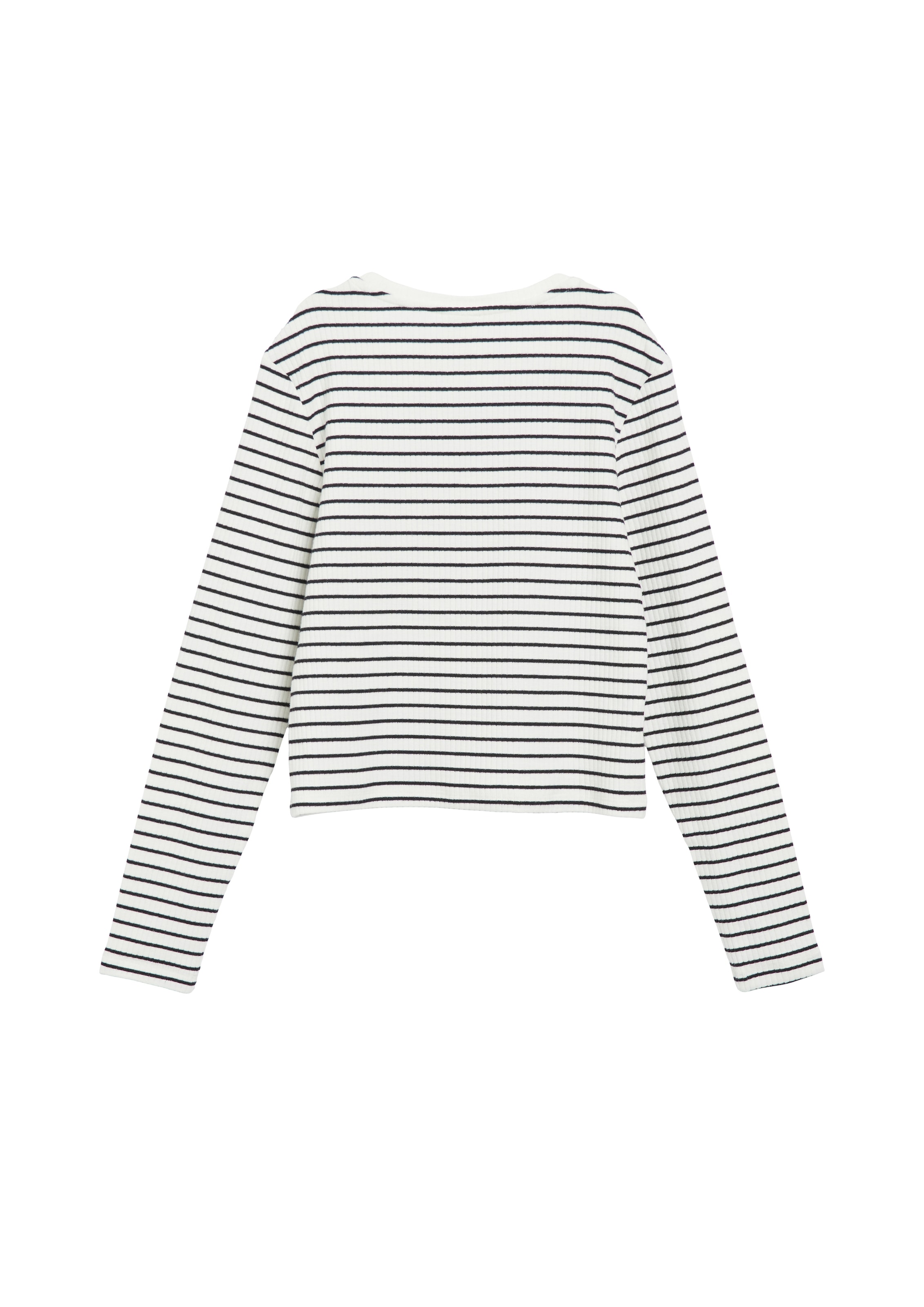 s.Oliver Junior Langarmshirt Weiche elastische Feinrippware, körpernahe Passform
