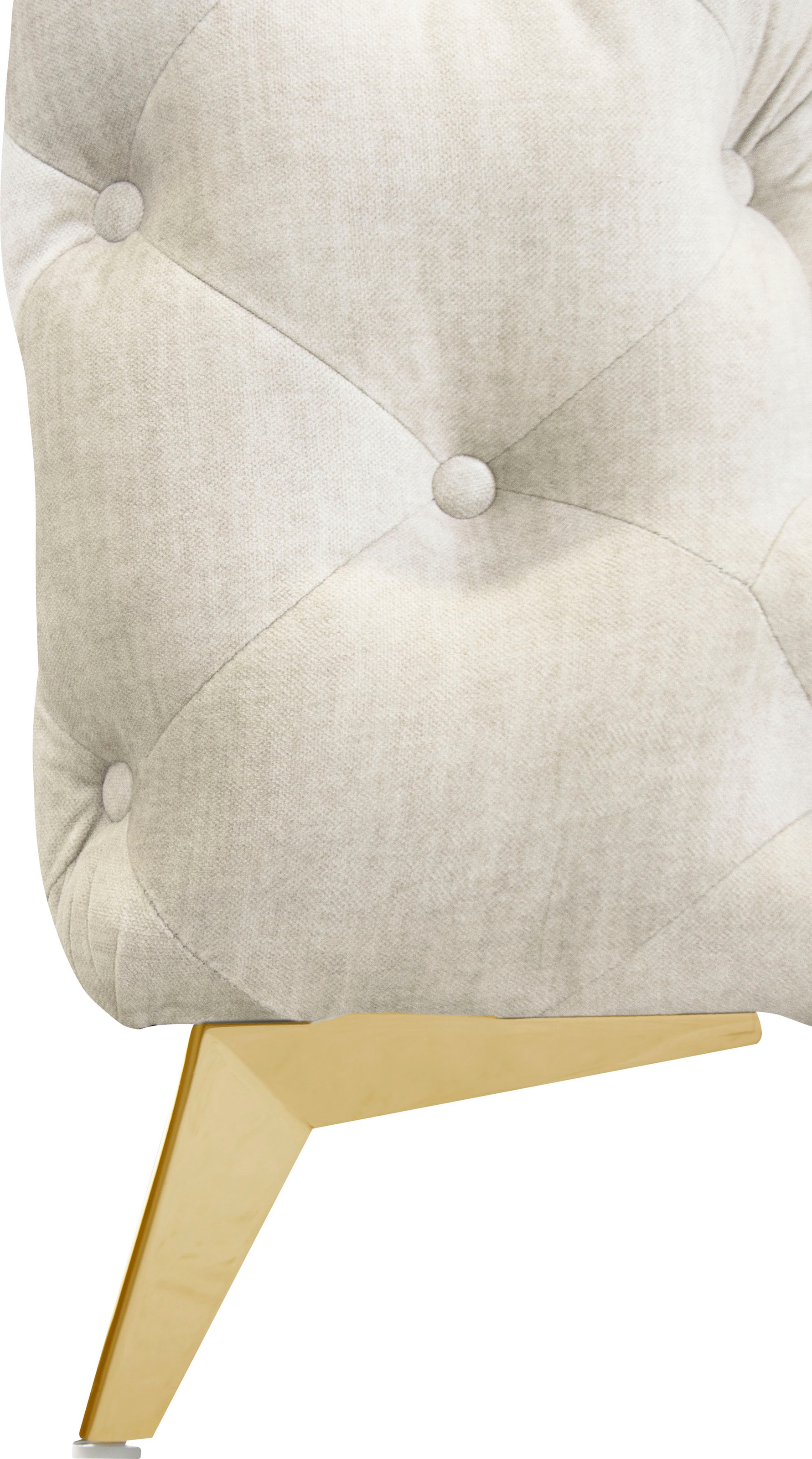 Leonique Chesterfield-Sofa »Ecksofa GLYNIS L-Form mit Wellenunterfederung, Maße B/T/H 264/264/75cm«, aufwändige Knopfheftung, moderne Chesterfield Optik, Fußfarbe wählbar
