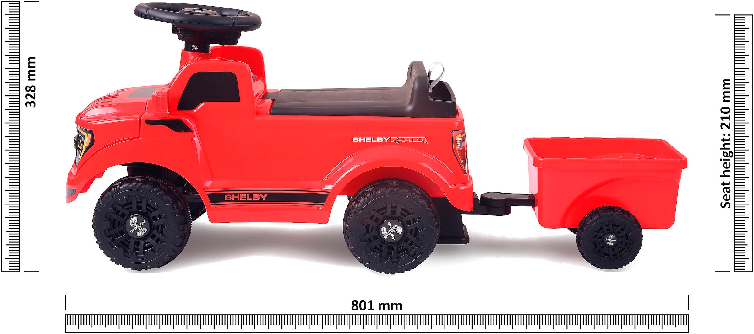 Jamara Rutscherauto »Shelby Ford F-150 Raptor mit Anhänger« mit Soundeffekten