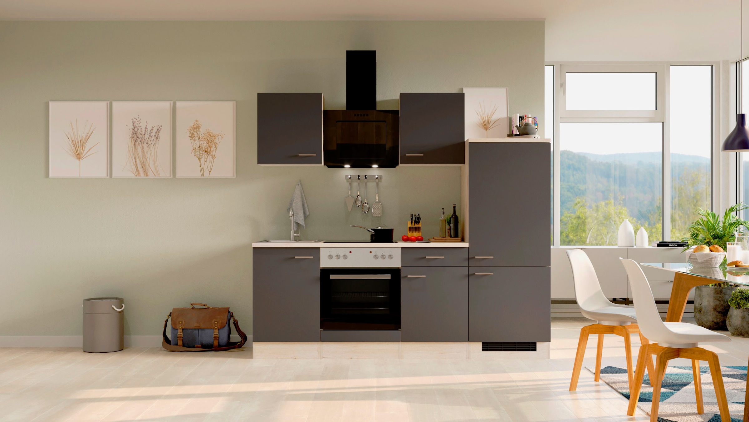 Flex-Well Küche »Morena«, mit E-Geräten, Breite 220 cm, in vielen  Farbvarianten erhältlich auf Raten bestellen