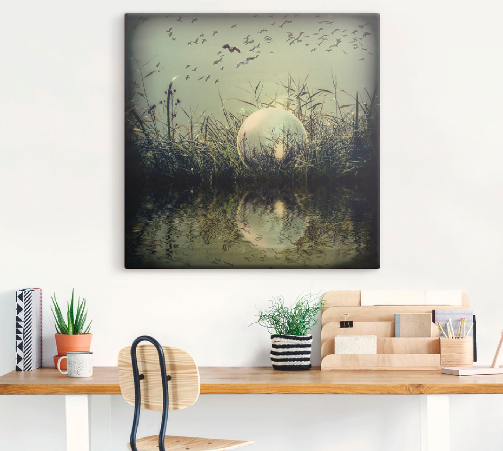 Artland Wandbild »In der Glaskugel - Mystische Au«, Landschaften, (1 St.), als Alubild, Outdoorbild, Leinwandbild, Poster in verschied. Größen