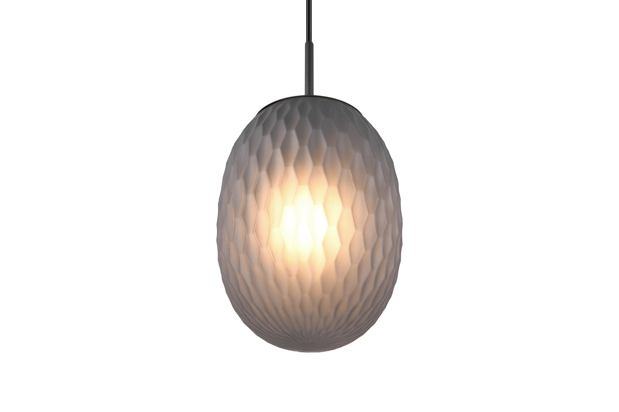 TRIO Leuchten Pendelleuchte »FACETTE, Hängeleuchte mit facettiertem Glasschirm in rauchgrau Ø 18cm« E27 1 Stk. warmweiß - kaltweiß exkl. Leuchtmittel E27 max 25W, Höhe einstellbar max 150cm