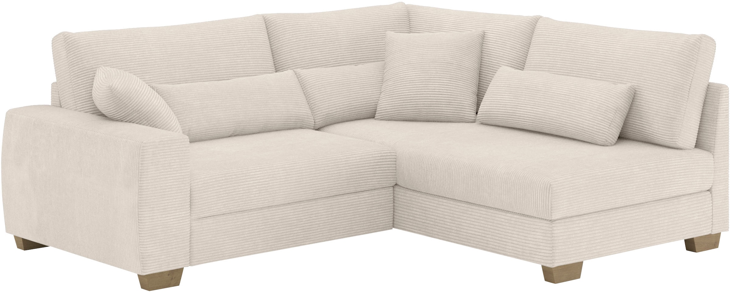 Mr. Couch Ecksofa »Helena L-Form, bis 140 kg belastbar«, mit Taschenfederkern, wahlweise mit Bettfunktion