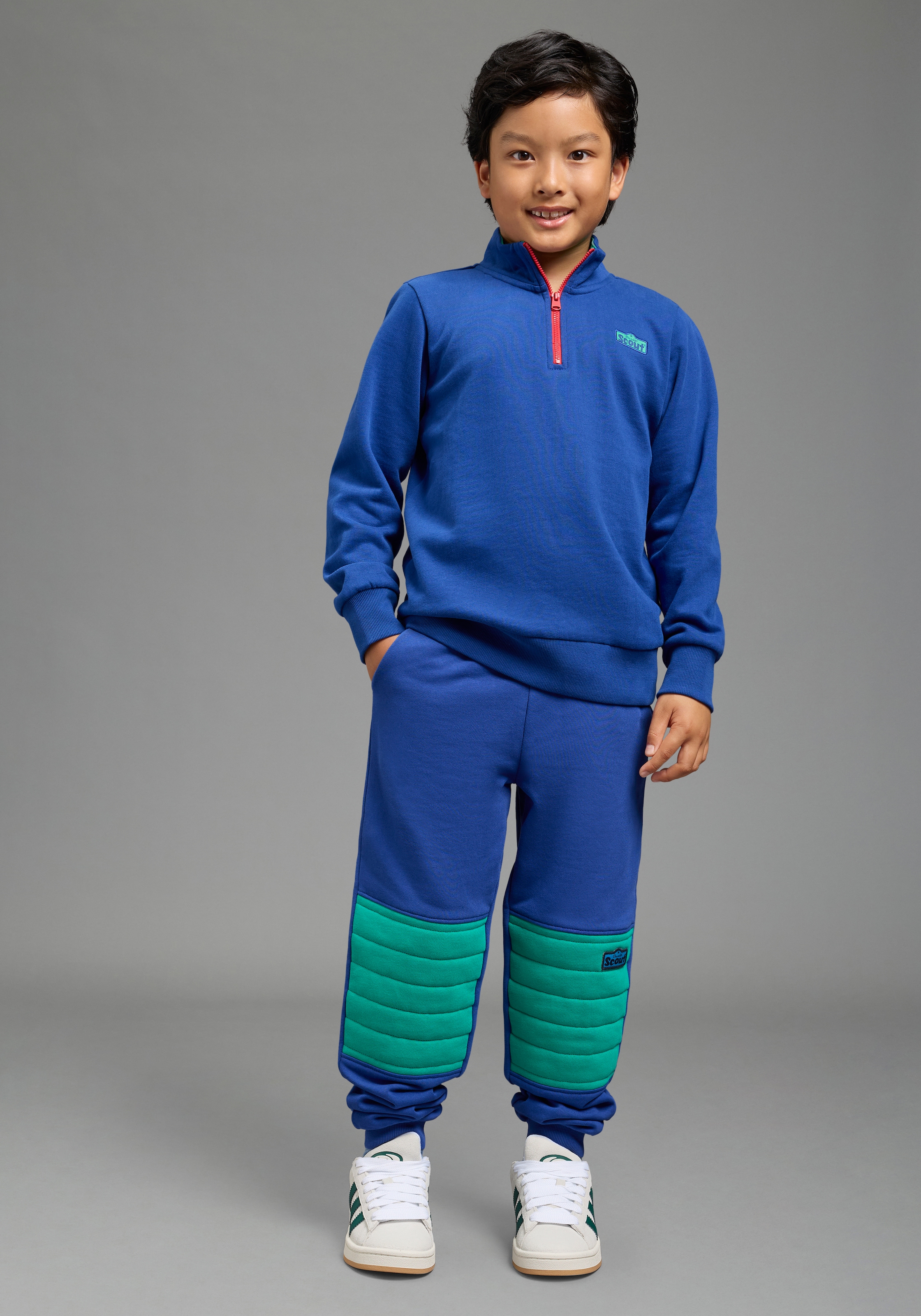 Scout Sweatshirt »Troyer, Zip-Sweatshirt - NEU von SCOUT«, mit Reißverschluss am Kragen, mit Rippbündchen an Ärmeln
