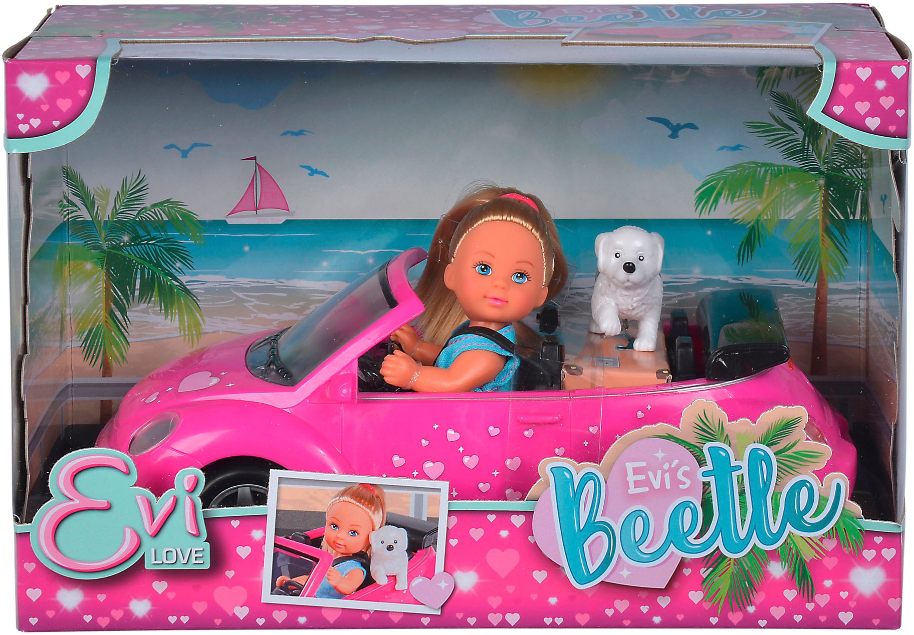 SIMBA Minipuppe »Evi Love Evi's Beetle«, (Set, 3 tlg.)