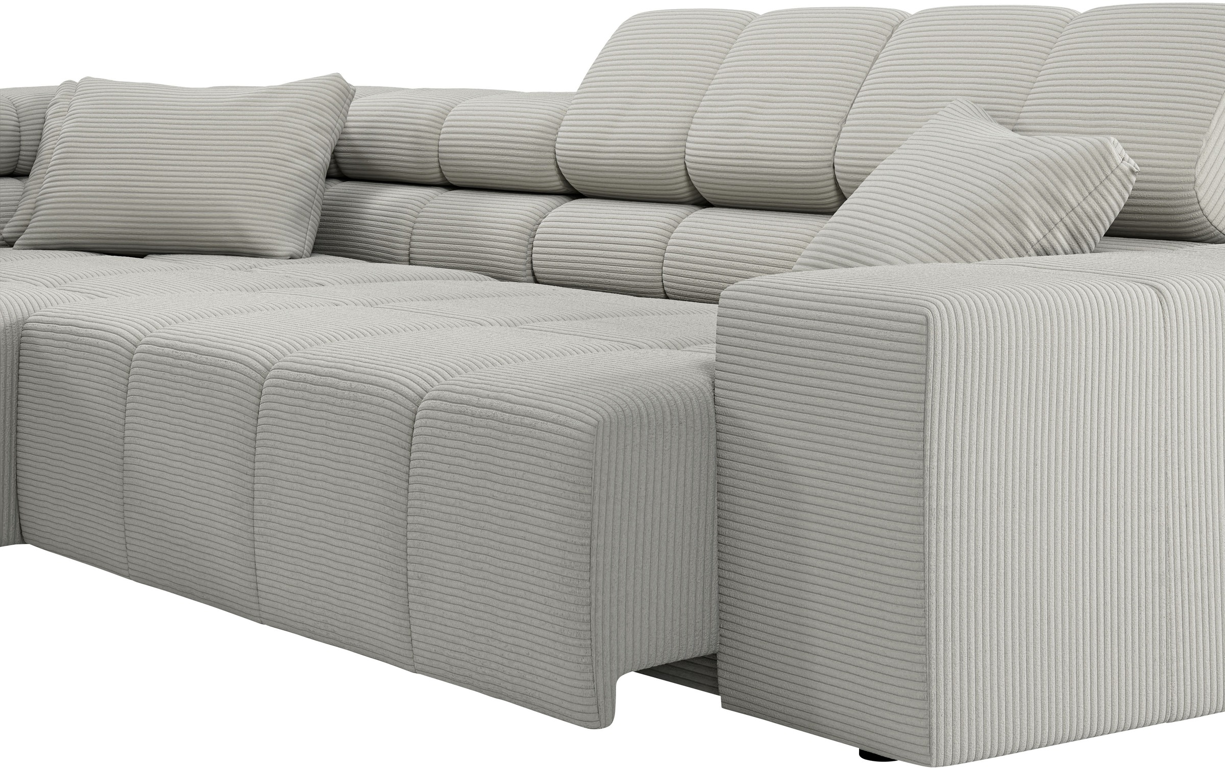 INOSIGN Ecksofa »Ancona incl. Kopfteilverstellung, Breite 319cm, L-Form«, wahlweise motorische Sitztiefenverstellung, auch in Cord + Easy Care