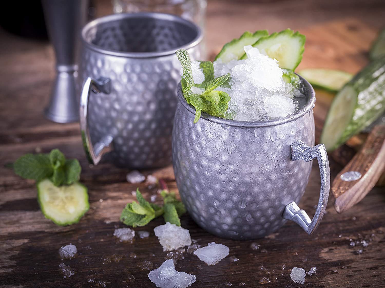 Buddy's Becher »Buddy´s Bar«, (2 tlg.), Moscow Mule Becher, 500 ml, hochwert. Edelstahl, Hammerschlag-Effekt