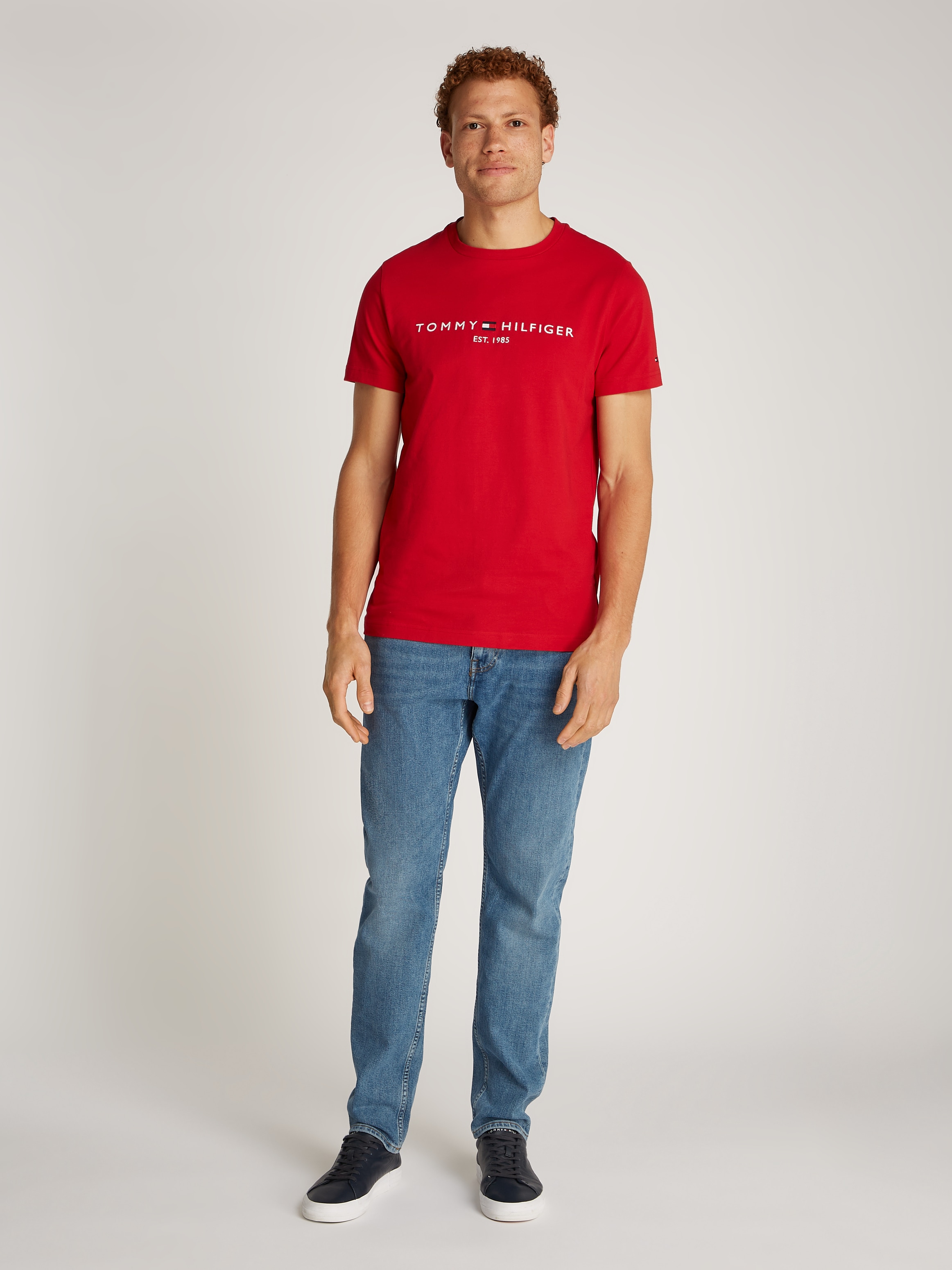 Tommy Hilfiger T-Shirt »TOMMY LOGO TEE« aus reiner Baumwolle