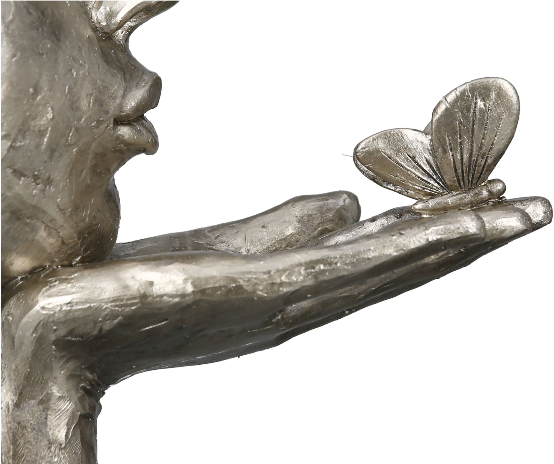 GILDE Dekofigur »Skulptur Desire, antikfinish«, silberfarben, Polyresin