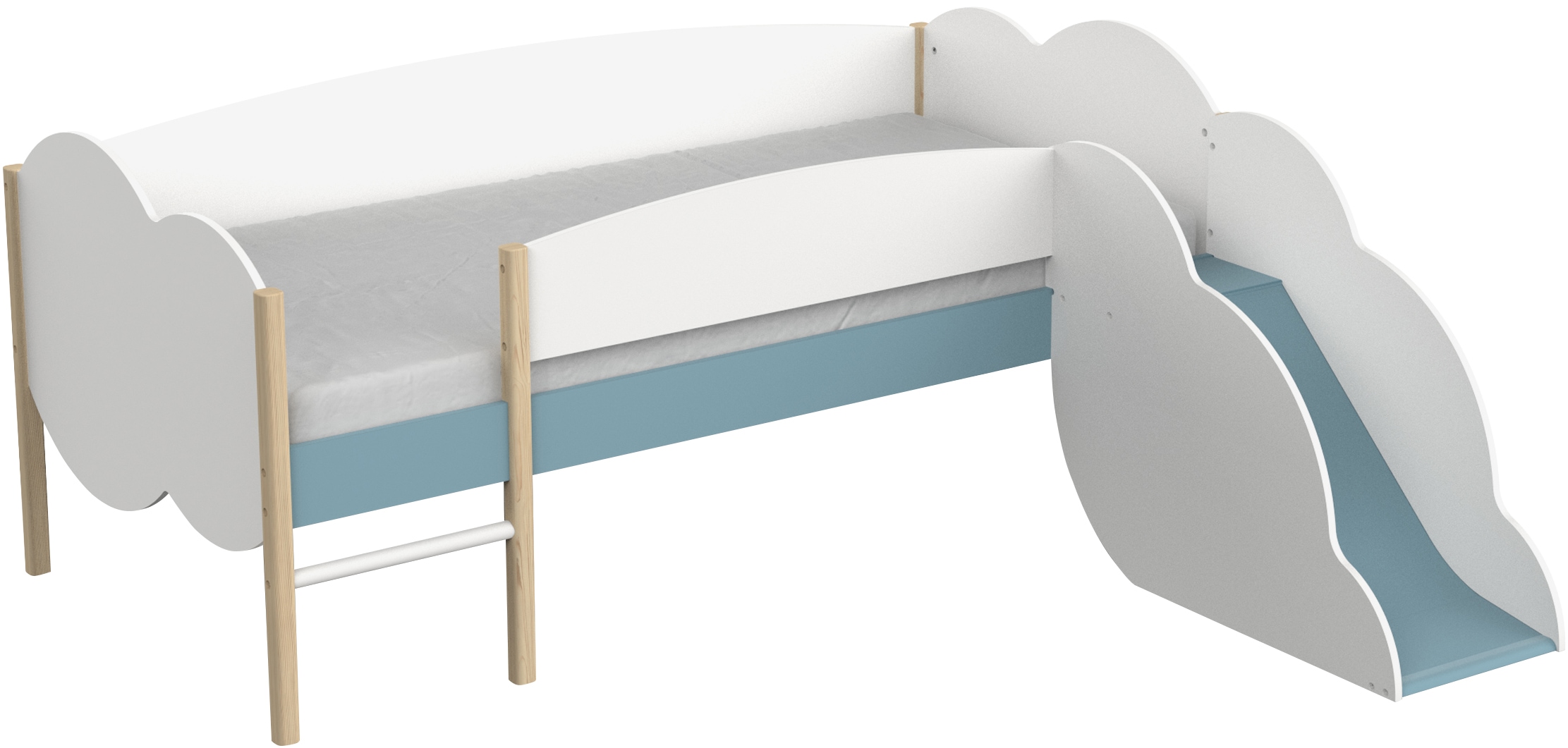 Demeyere GROUP Spielbett »Longane«, Kinderbett in Form von Wolken mit kleine Rutsche