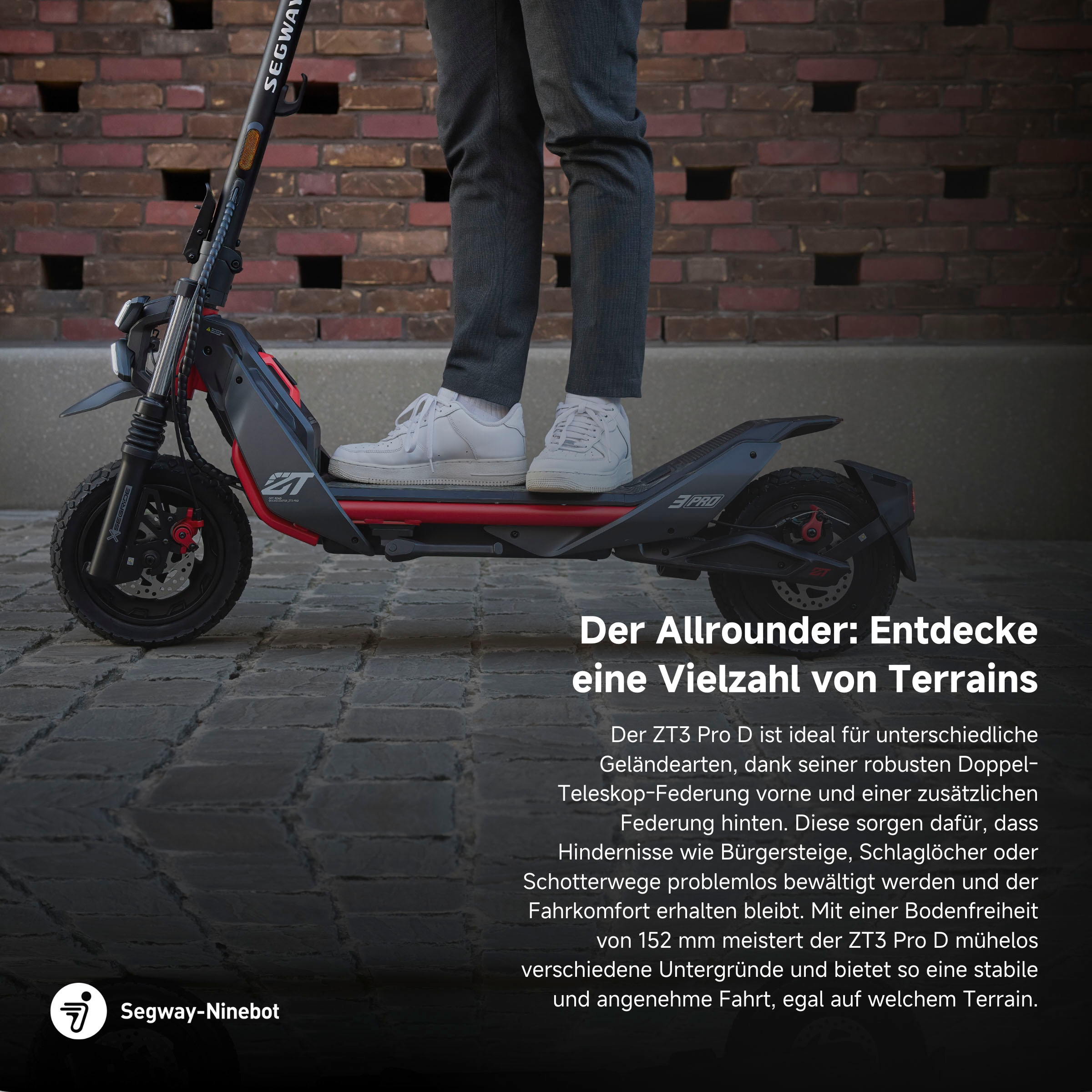 ninebot by Segway E-Scooter »Segway ZT3 Pro D«, Electric Scooter, mit Straßenzulassung, bis zu 70 km Reichweite