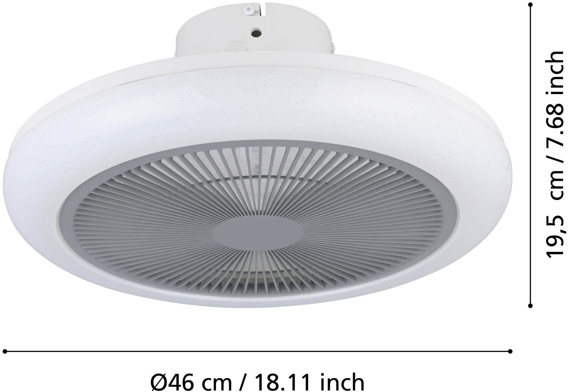 EGLO LED Deckenleuchte »KOSTRENA Leuchte und Ventilator - ABS - LED - 3X8,5W - IP20« LED-Modul 1 Stk. Kaltweiß | Neutralweiß | Warmweiß Deckenventilator, Deckenleuchte, Wohnzimmer, Schlafzimmer, H19xØ45,5cm