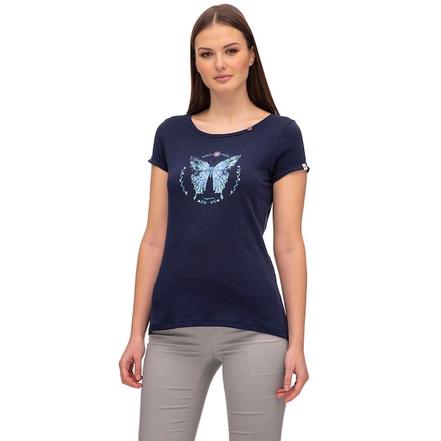 mit BUTTERFLY FLORAH auf T-Shirt Ragwear bei ORGAN«, Schmetterlings-Print »Shirt online Rundhalsshirt der Brust