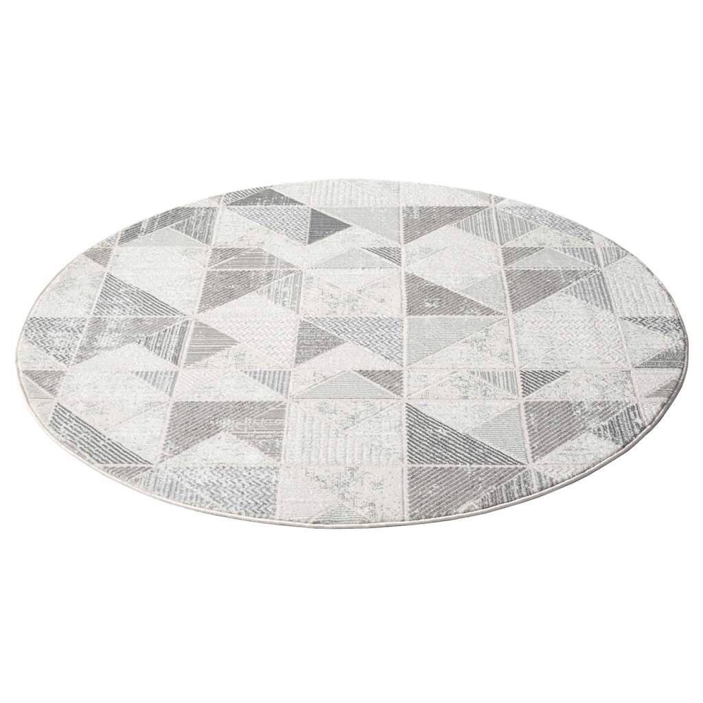Carpet City Teppich »ANTIK231«, rund, 10 mm Höhe, Kurzflor, 3D-Optik, Klassisch-Modern für Wohnzimmer, Schlafzimmer