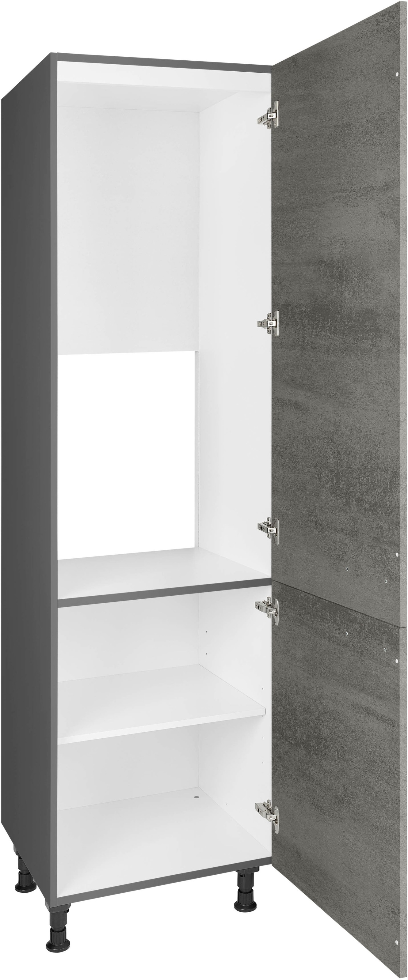 nobilia® Kühlumbauschrank »"Riva", mit zwei Türen und zusätzlichem Einlegeboden,«, vormontiert, Ausrichtung wählbar, Breite/Höhe: 60/216,6 cm