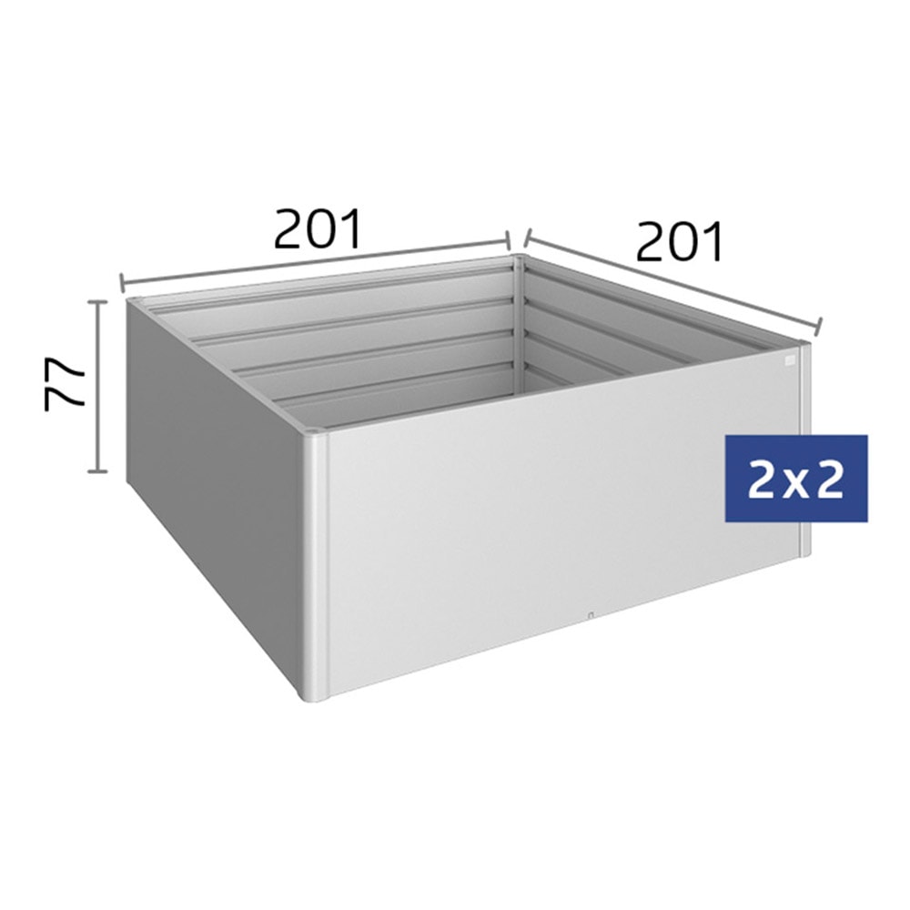Biohort Hochbeet »2x2 silber-metallic« 201x201x77 cm, extrem langlebig, aus Metall