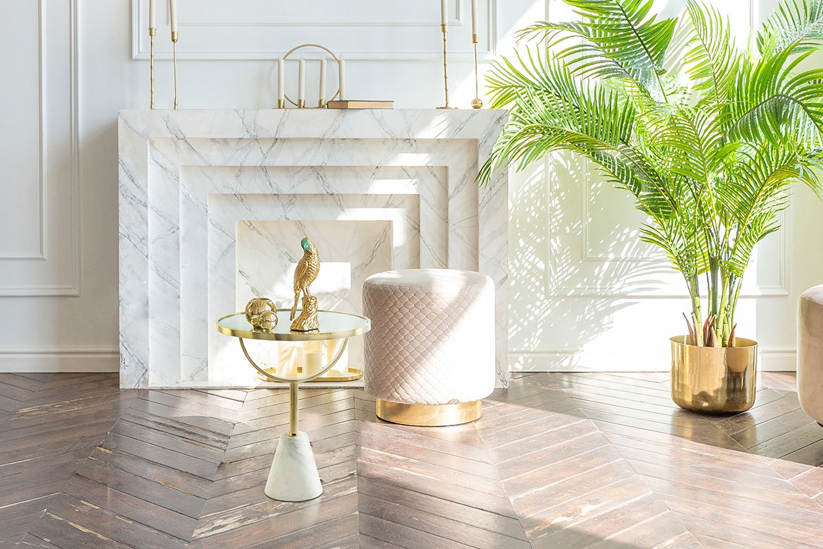 Kayoom Beistelltisch »Oscar 125, edle marmorierte Glasplatte« 1 Stk. tlg. a günstig online kaufen