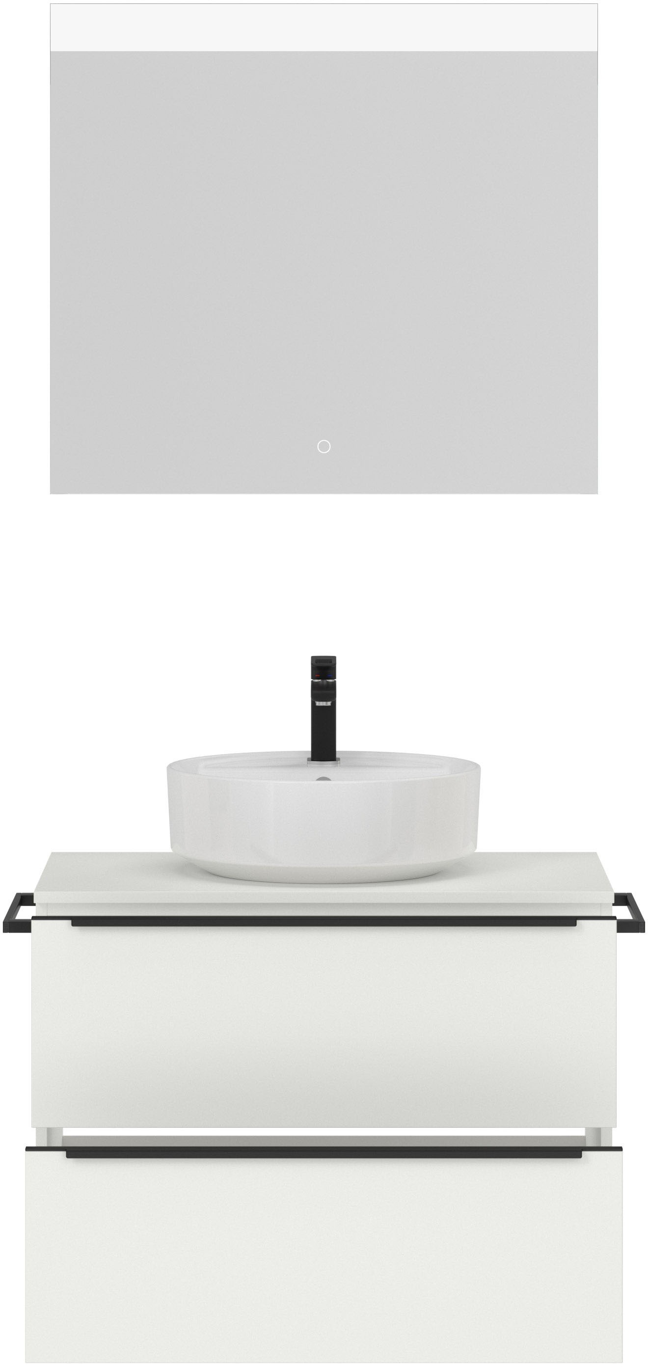 nobilia® Badmöbel-Set »Alvene«, (2 St., vormontiert, mit Soft-Close), inkl. Spiegel mit Touch-Sensor, in vier Breiten