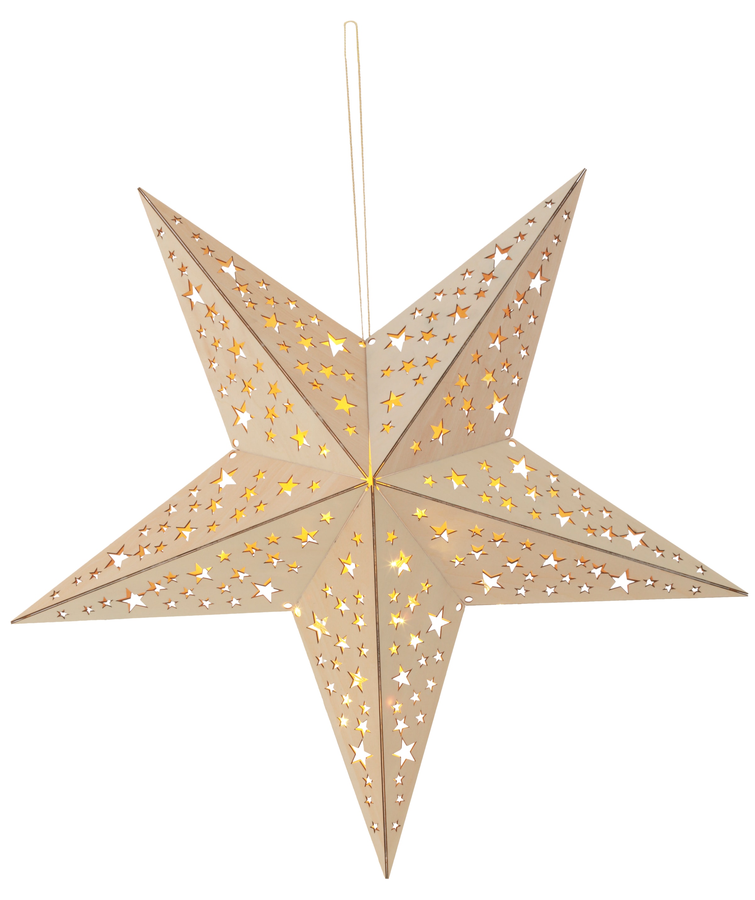 IC Winterworld LED Stern »Weihnachtsstern«, 10 flammig, aus Holz, mit Lichterkette, Weihnachtsdeko