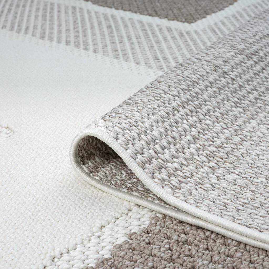 Carpet City Teppich »LINDO 8877«, rund, 11 mm Höhe, Kurzflor, Hochtief-Muster/ 3D-Effekt, Boho-Stil, Wohnzimmer
