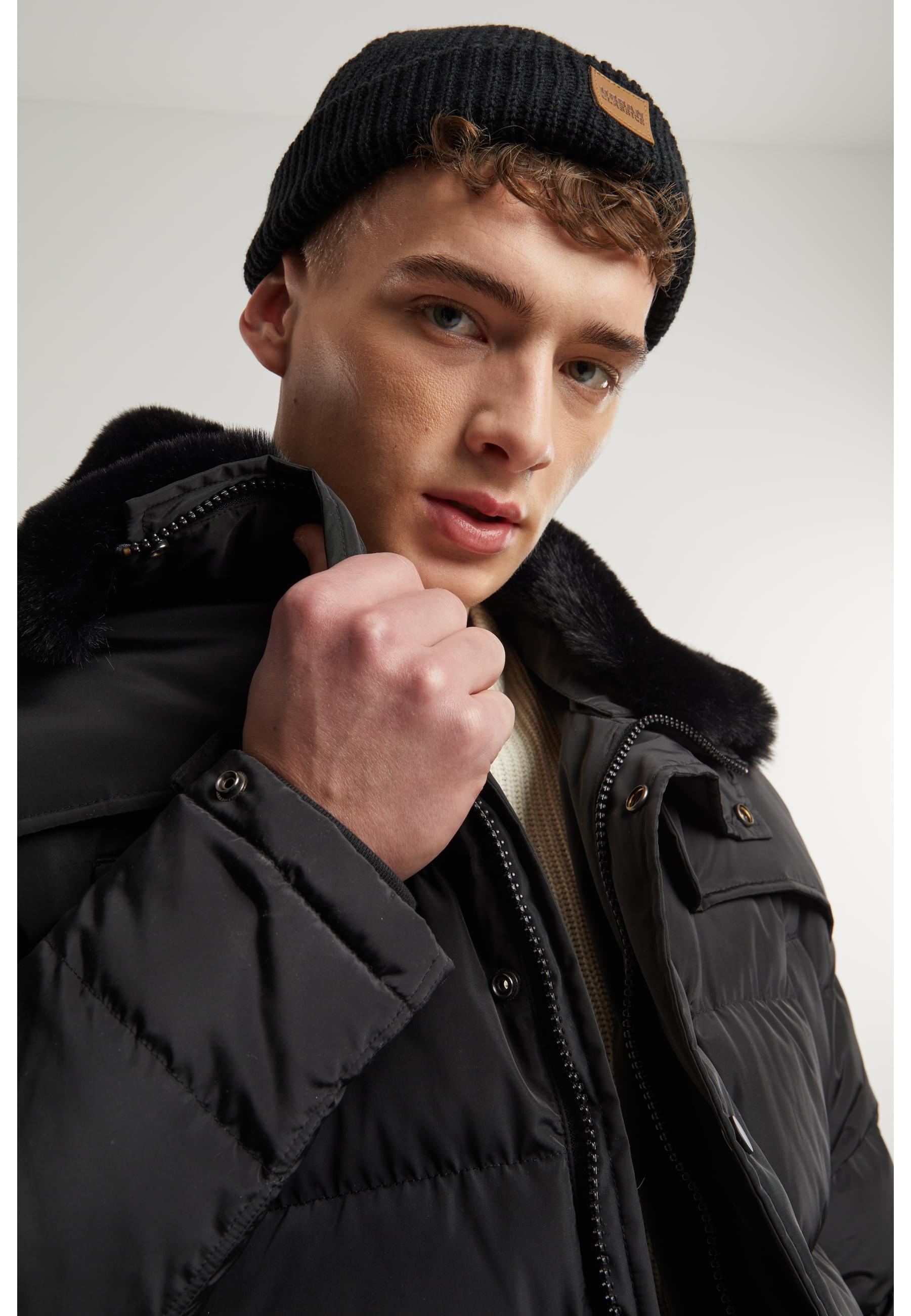 URBAN CLASSICS Winterjacke »Urban Classics Puffer Jacket With Detachable Fur Collar« 1 Stk. tlg. ohne Kapuze