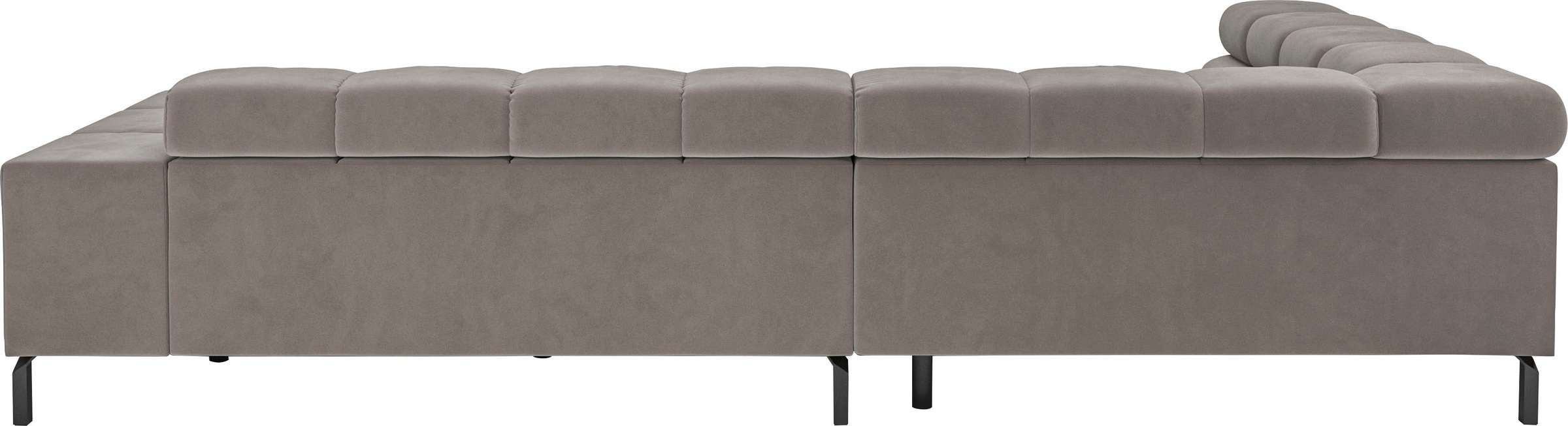 INOSIGN Ecksofa »Ancona New, wahlweise motorische Sitztiefenverstellung, auch in Cord«, feine Steppung, mit Kopfteilverstellung, 3 Zierkissen, L-Form