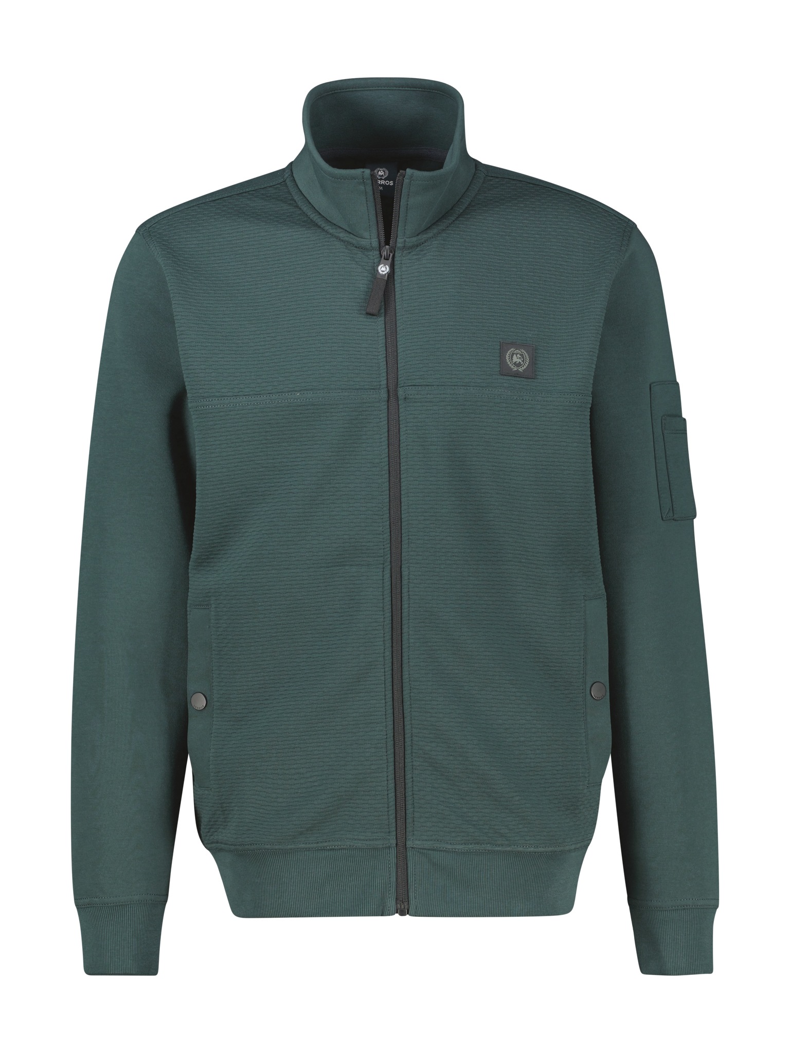 LERROS Sweatjacke mit Stehkragen und Reißverschluss
