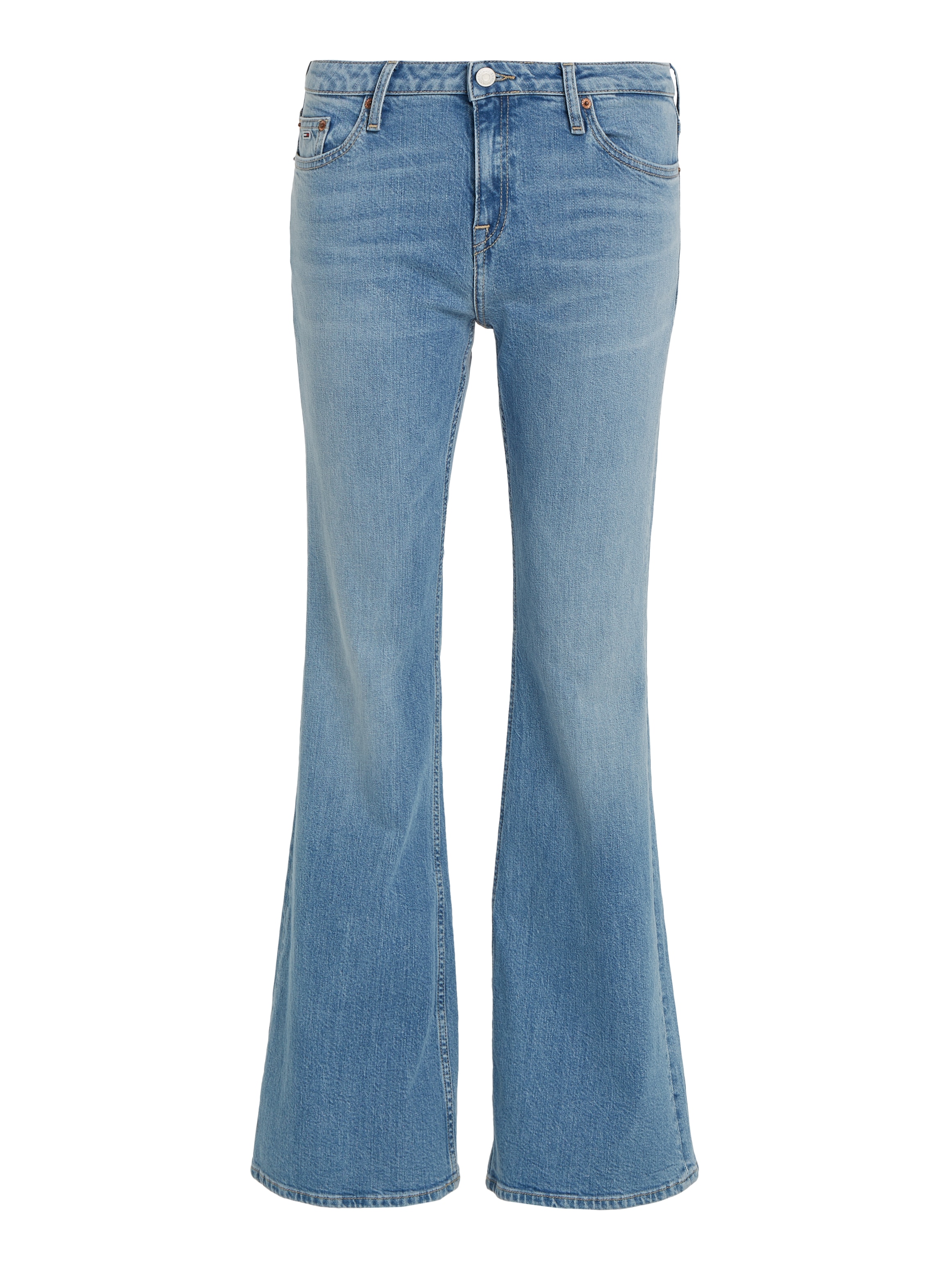 Tommy Jeans Bequeme Jeans »Sophie Low Wais Flare Wide«, mit Ledermarkenlabel