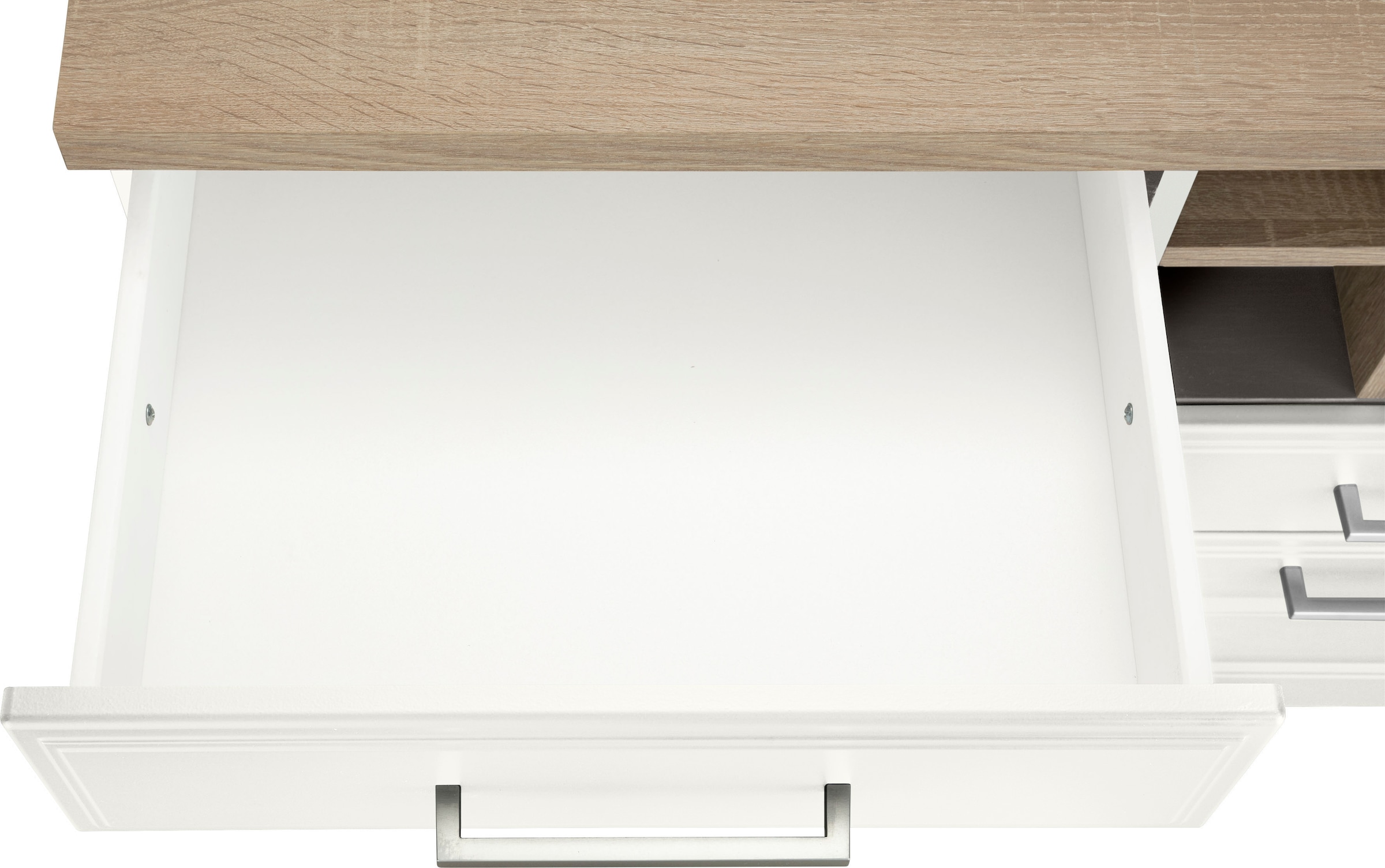 HELD MÖBEL Küchenzeile »Stockholm«, Breite 280 cm, mit hochwertigen MDF Fronten im Landhaus-Stil