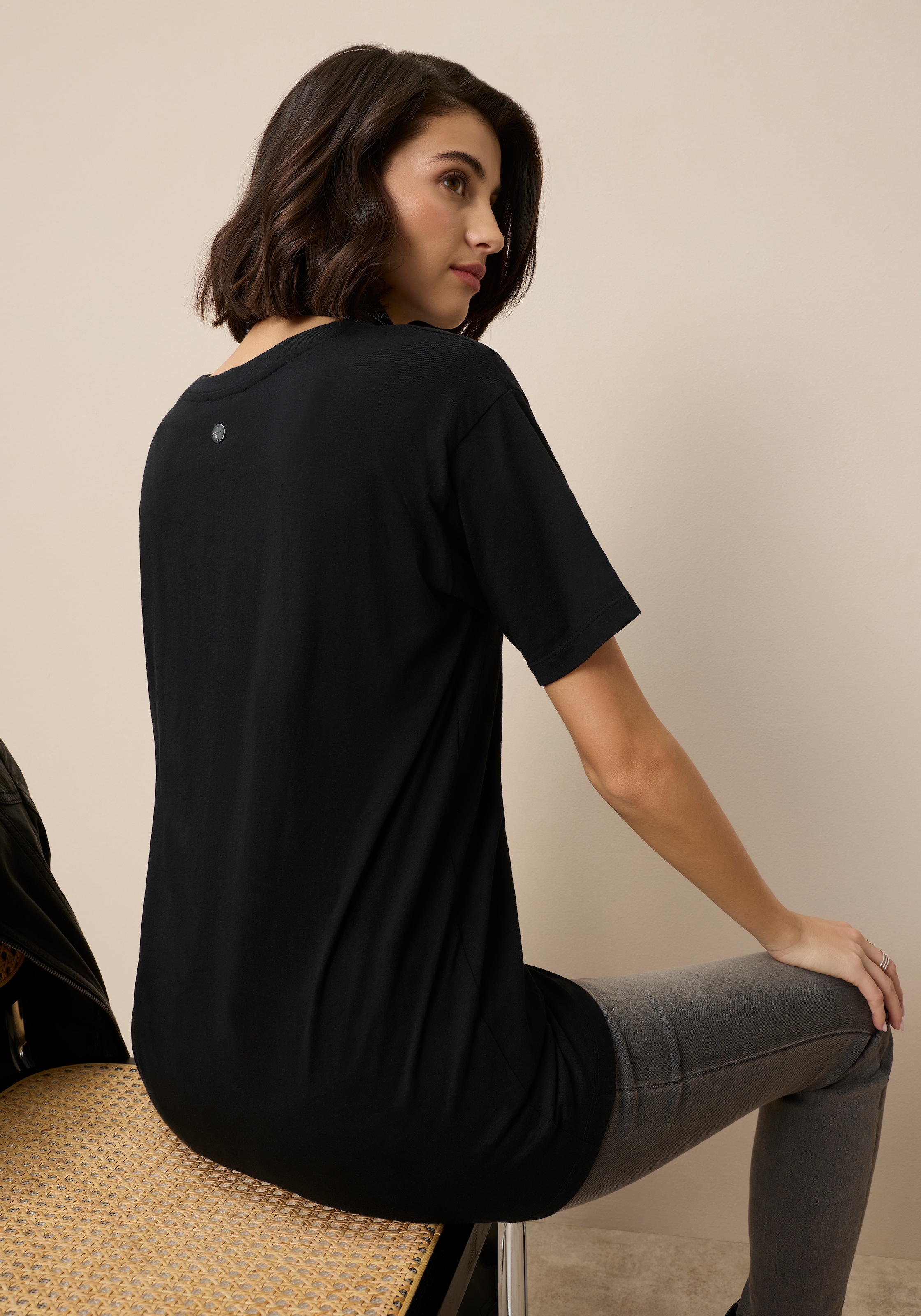 Tamaris Oversize-Shirt in Longform mit abgerundetem Saum