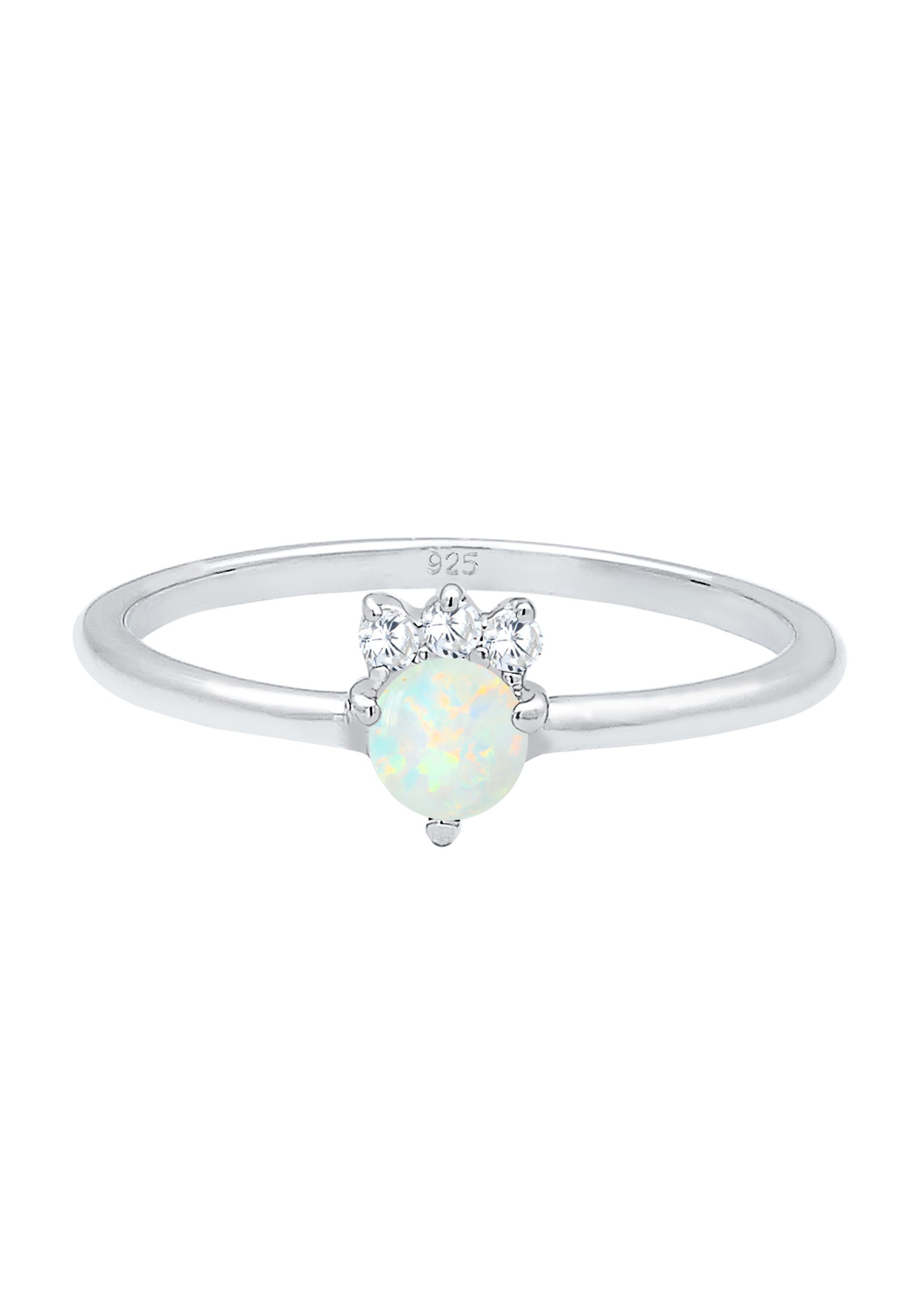 Elli Verlobungsring »Vintage Zirkonia Kristalle Opal Trend 925 Silber«