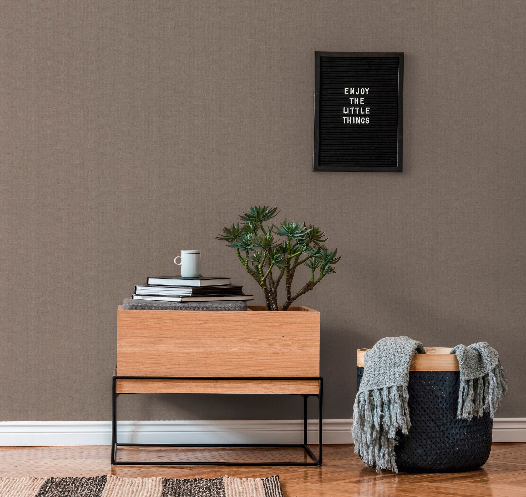A.S. Création Vliestapete »Nara Einfarbig«, matt-gemustert-neutral, Unitapete Tapeten Wohnzimmer Schlafzimmer Küche modern Flur Design