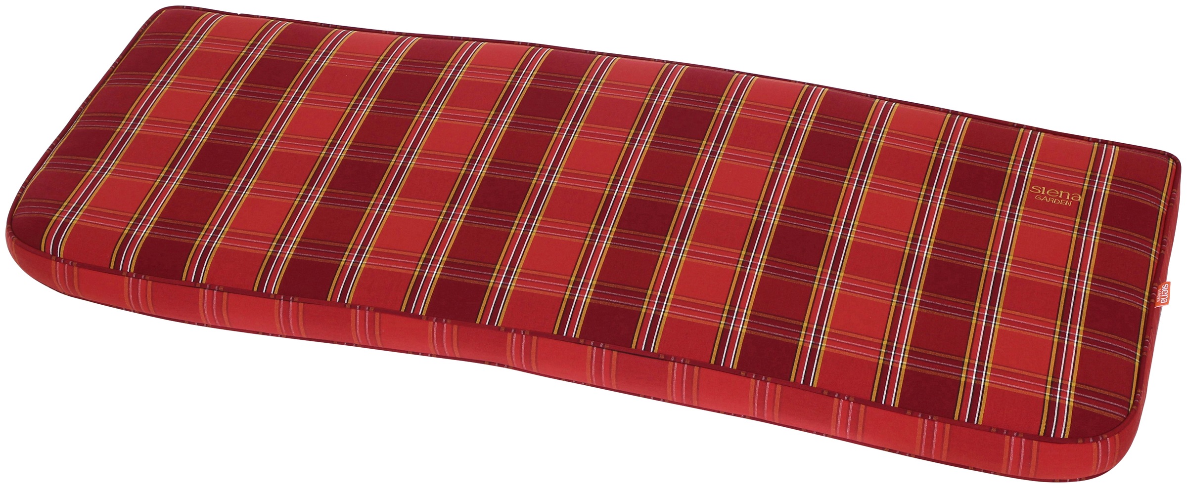 SIENA GARDEN Bankauflage »Tarent« B/T: 44x110 cm Karo rot Bezug: 100% Polyacryl