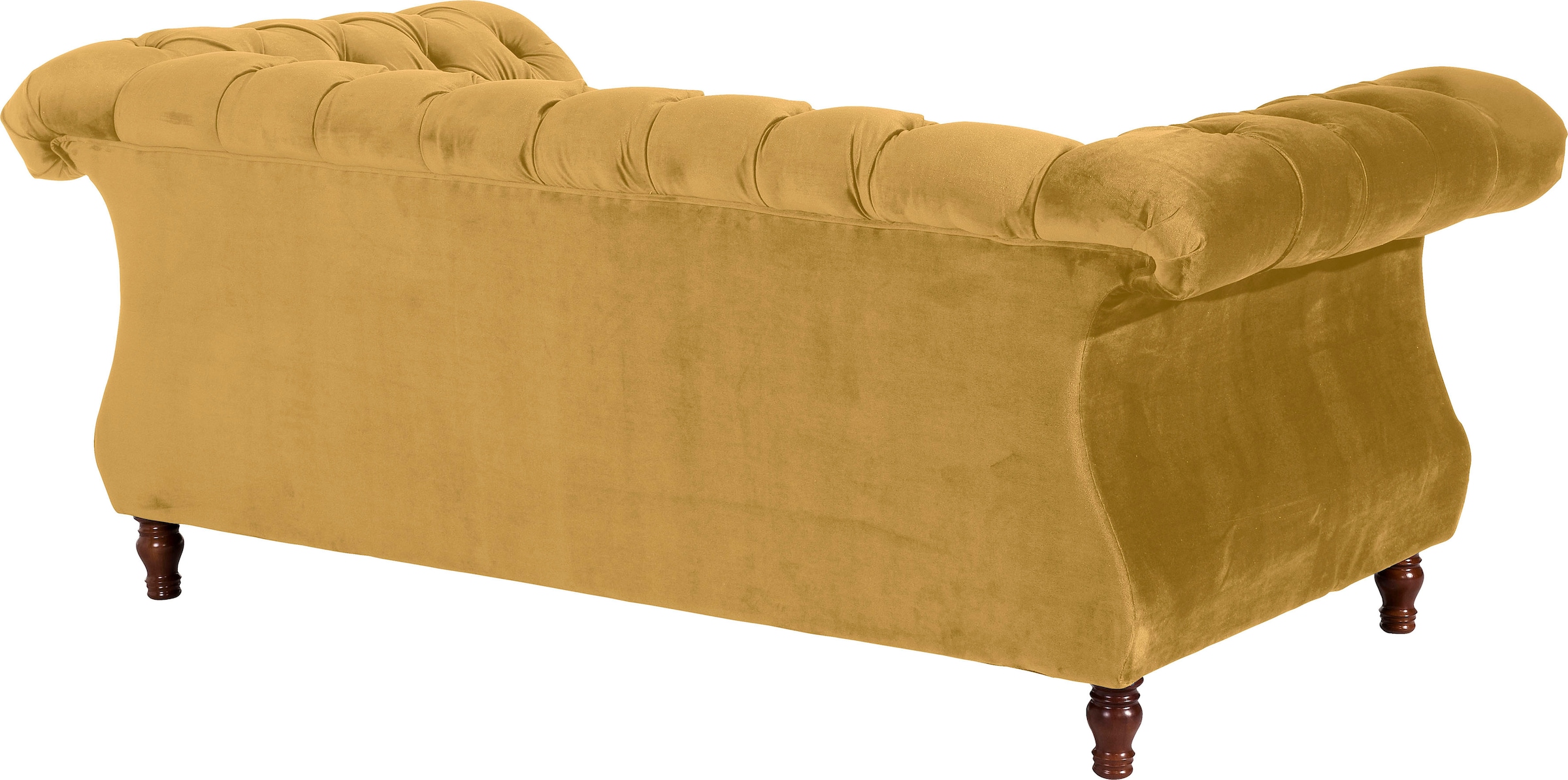 Max Winzer® Chesterfield-Sofa »Isabelle«, Knopfheftung & gedrechselten Füßen in Buche Nussbaum, Breite 200 cm