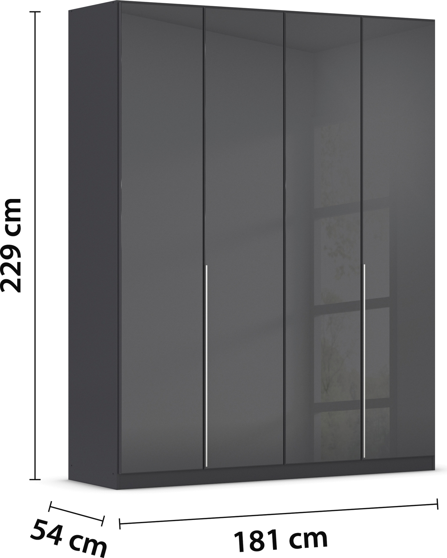 rauch Drehtürenschrank »Kleiderschrank Kleiderschränke Schrank Garderobe AGORDO mit Glasfront«, (in zwei Griff-Farben), durchdachte Innenausstattung, in 6 Breiten und 2 Höhen MADE IN GERMANY