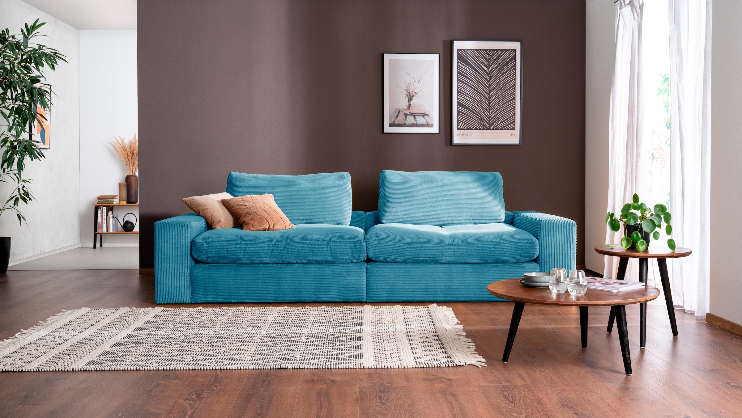 alina Big-Sofa "Sandy", in Cord, mit losen Sitz und Rückenkissen günstig online kaufen