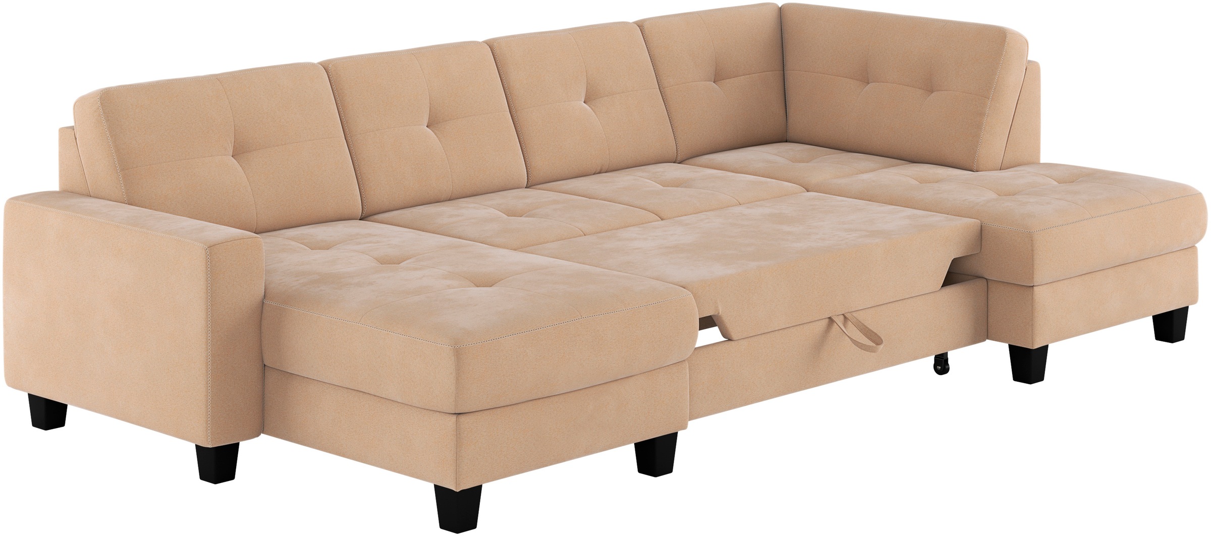 Places of Style Wohnlandschaft »Varese«, Kreuznaht in beige