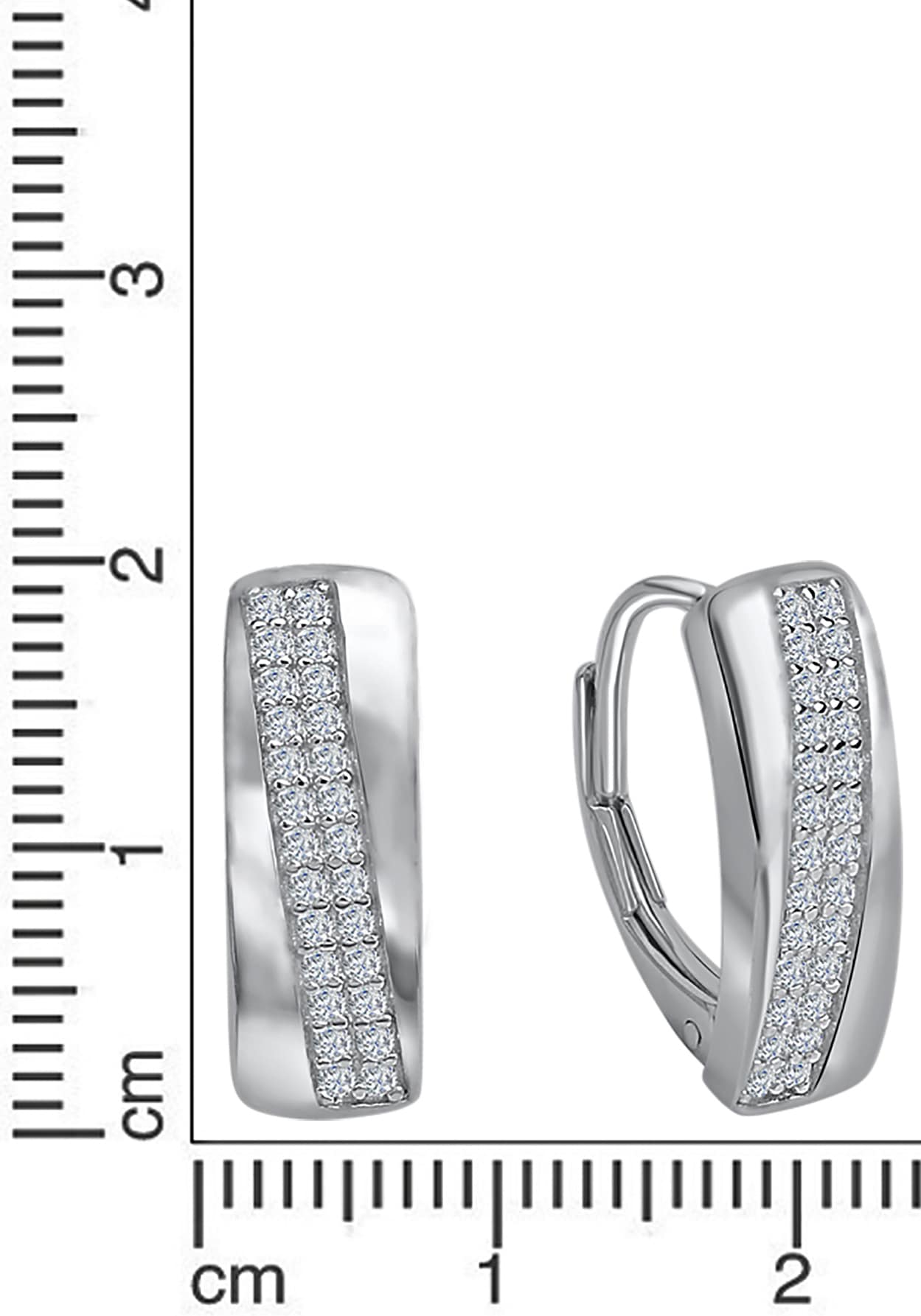 Firetti Paar Ohrhänger »Schmuck Geschenk Silber 925 Ohrschmuck Patentbrisur Glitzer«, mit Zirkonia (synth.)