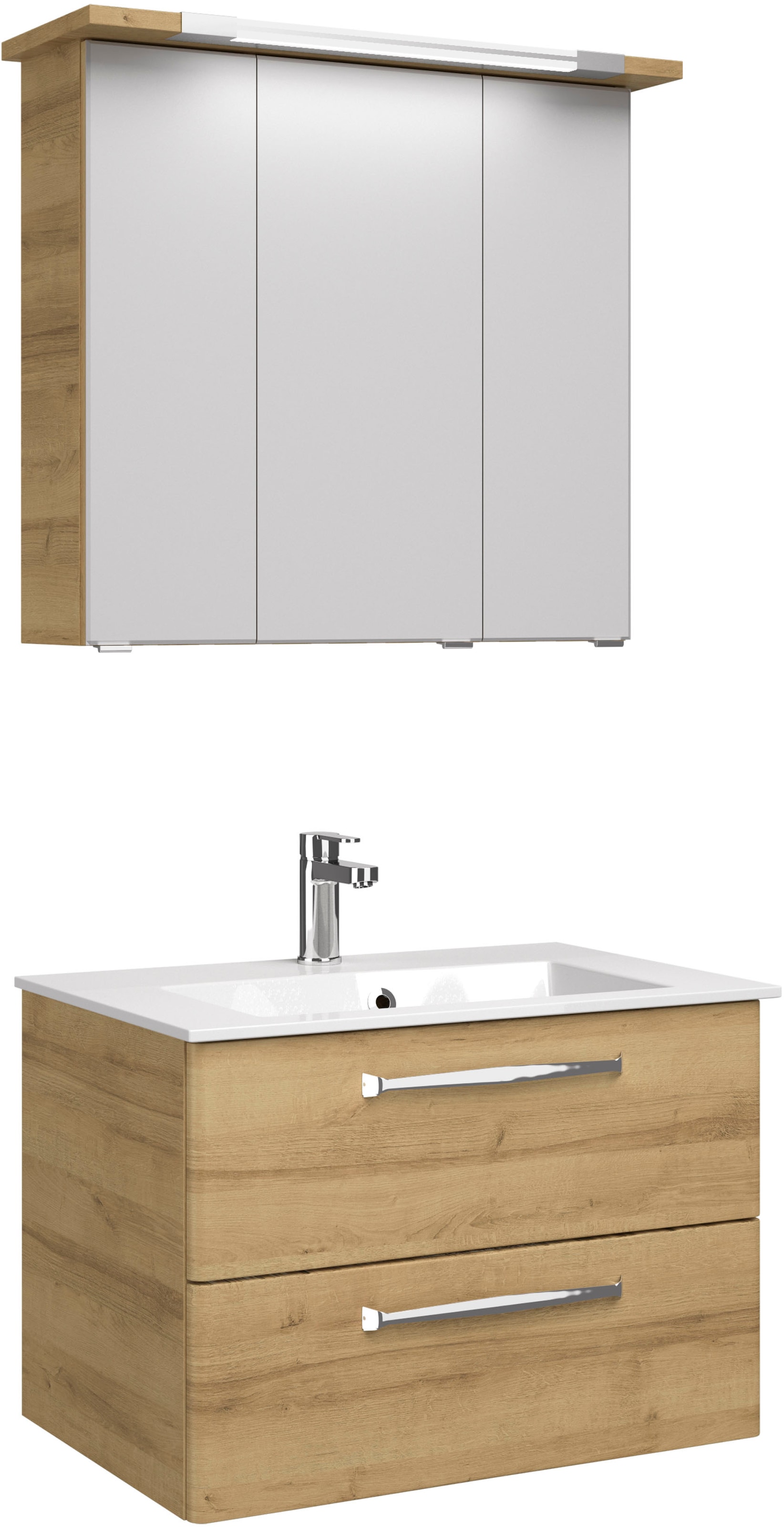 Saphir Badmöbel-Set »Trentino 2-tlg. Mineralmarmor-Waschtisch,Spiegelschran günstig online kaufen