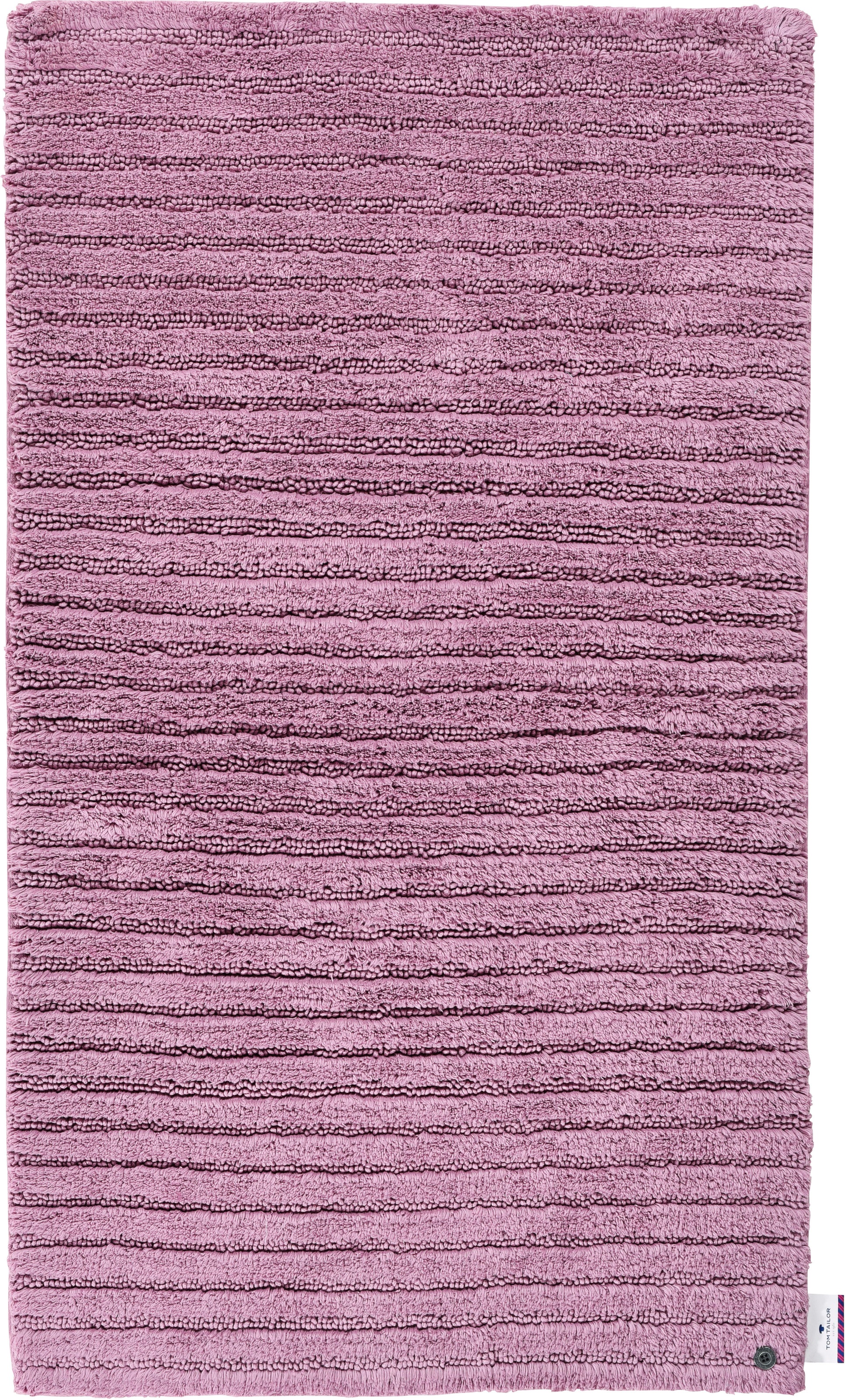 TOM TAILOR HOME Badematte »Cotton Stripes«, rutschhemmend beschichtet, fußbodenheizungsgeeignet-strapazierfähig, Uni Farben, gestreift, reine Baumwolle, Hoch-Tief Effekt