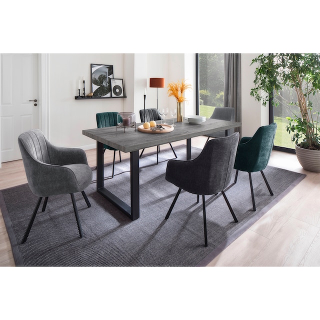 MCA furniture Esszimmerstuhl »Sassello«, (Set), 2 St., Stuhl 180°drehbar mit  Nivellierung, Stoffbezug, belastbar bis 120 kg auf Rechnung bestellen