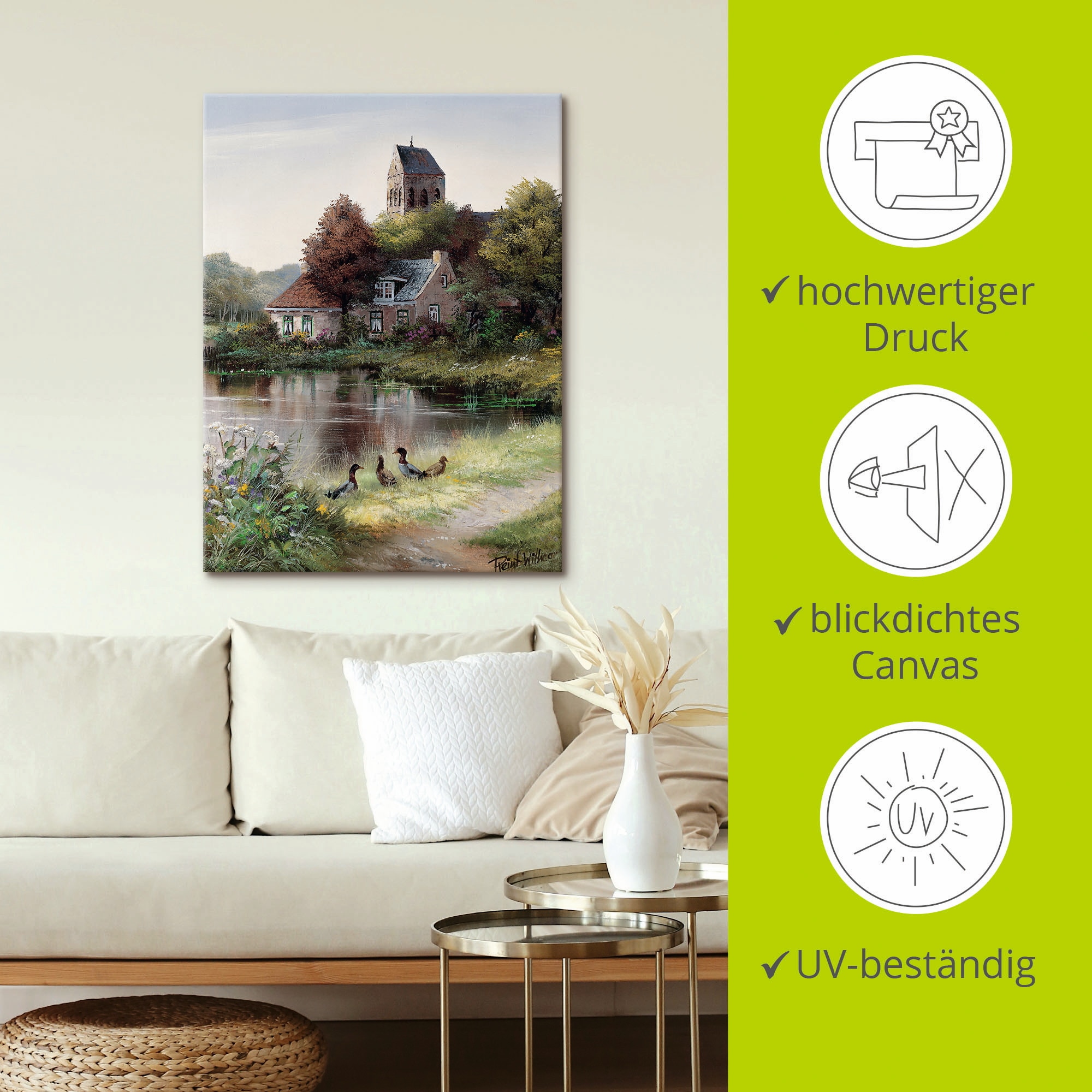 Artland Wandbild »Schöner Tag«, Gewässer, (1 St.), als Leinwandbild, Poster in verschied. Größen