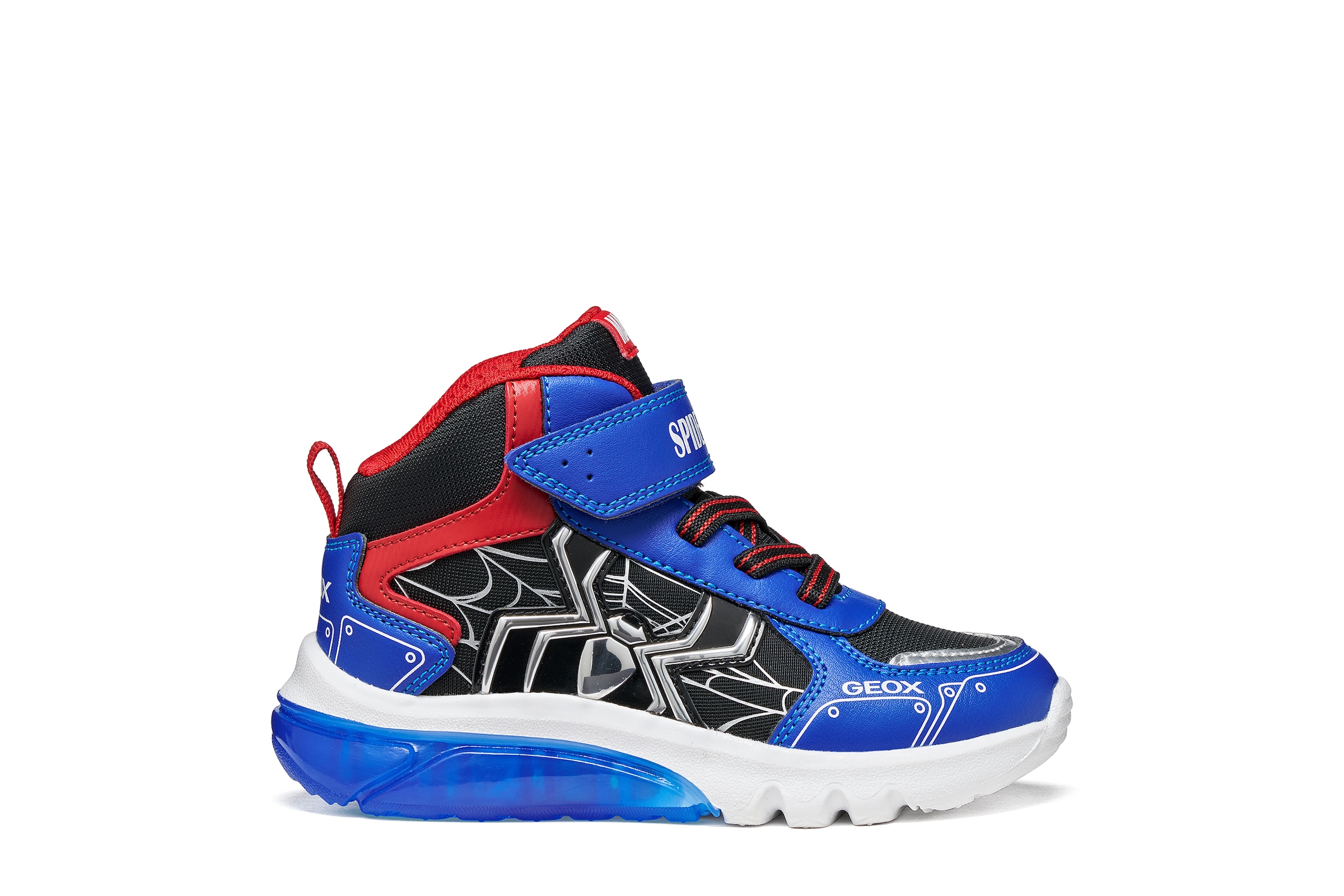 Geox Sneaker »J CIBERDRON BOY - Blinkschuh«  Blinkschuh, mit bunten Kontrastbesätzen, Größenschablone zum Download