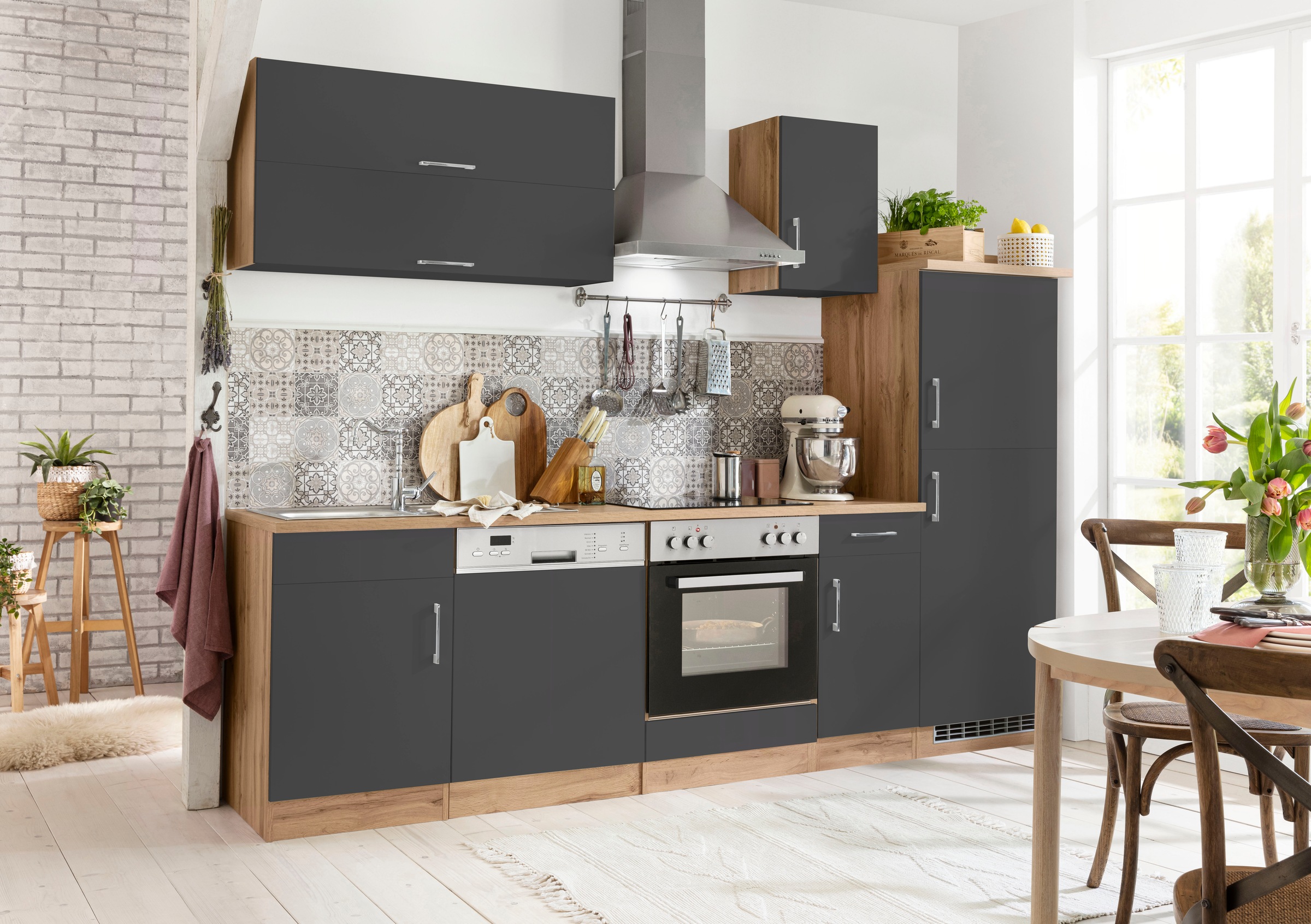 KOCHSTATION Küchenzeile »KS-Colmar«, mit E-Geräten, Breite 270 cm günstig online kaufen