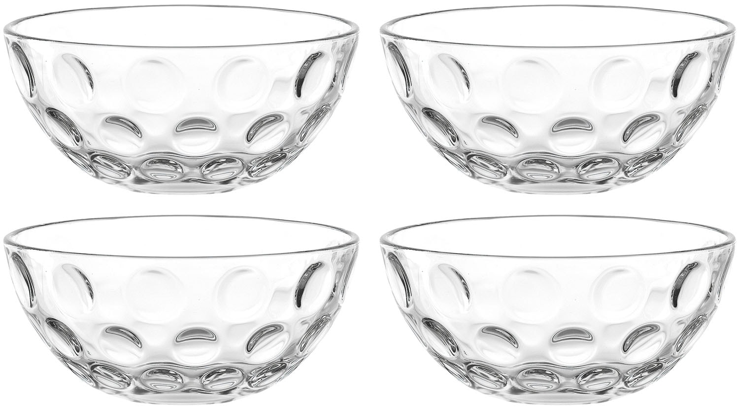 LEONARDO Schale »CUCINA OPTIC, 4er-Set«, 4 tlg., aus Glas, Spülmaschinengeeignet