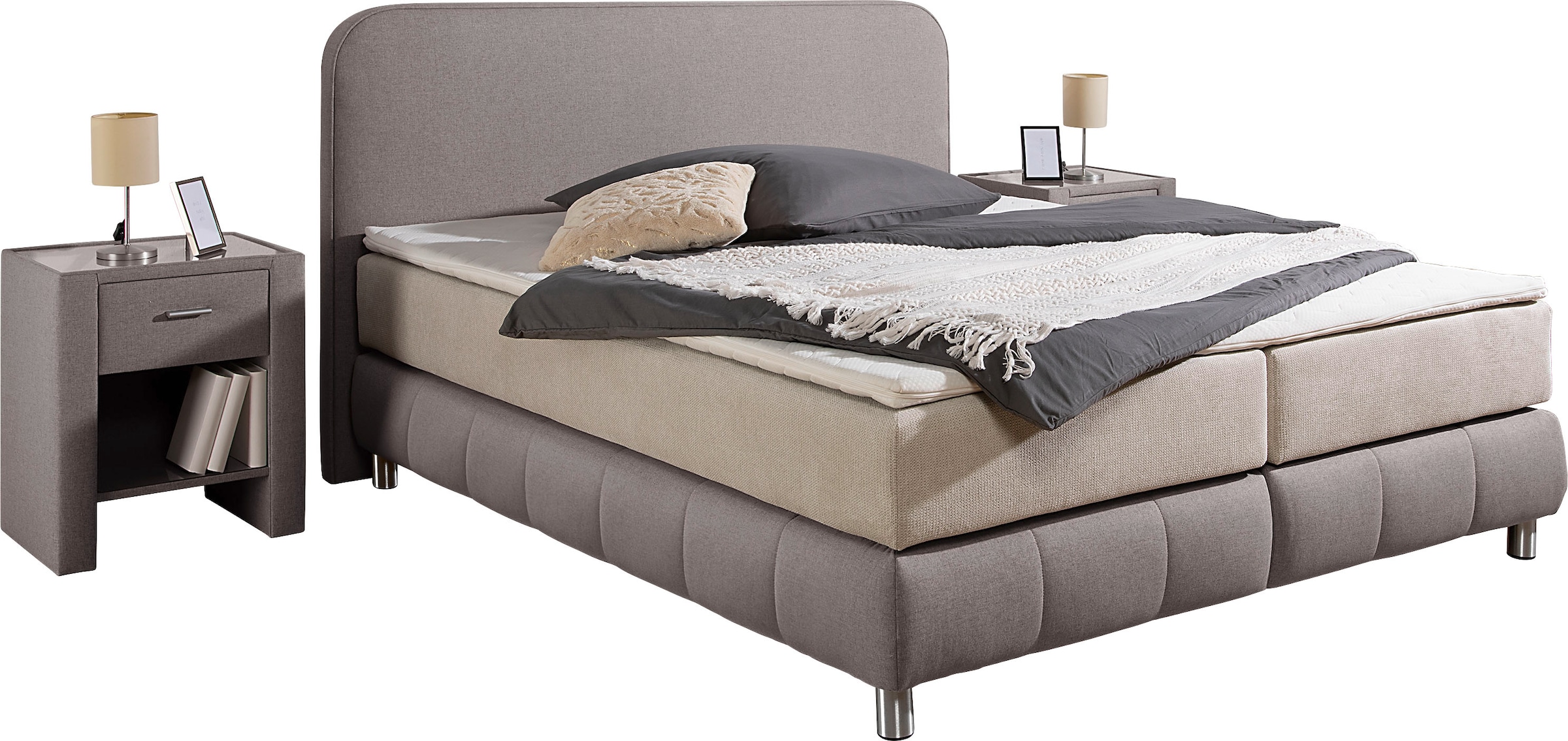 Home affaire Boxspringbett »Cesson, in verschiedenen Breiten«, inkl. Topper günstig online kaufen