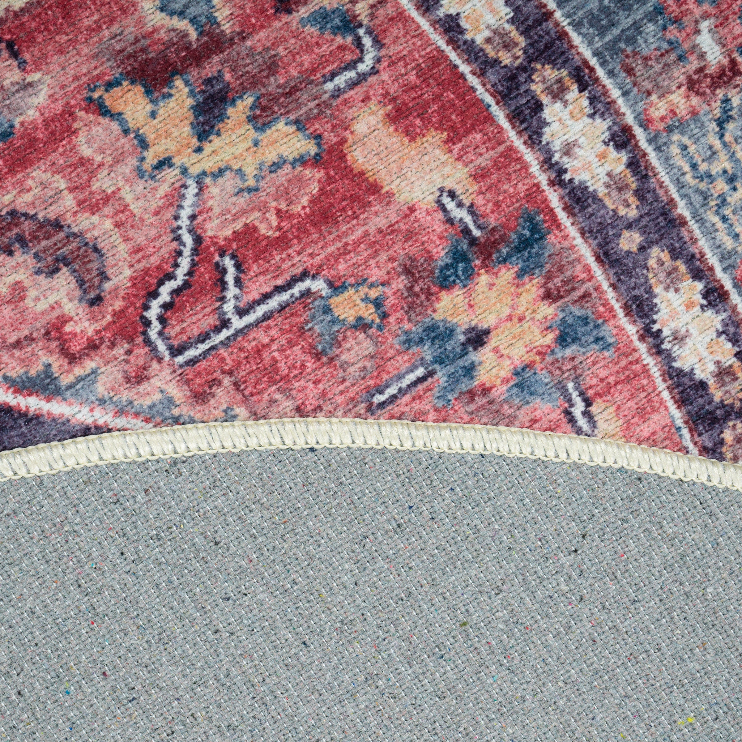 Paco Home Teppich »Lyon 334«, rund, 4 mm Höhe, Kurzflor, Orient-Optik, Vintage Design, waschbar